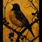 Golden Twilight - Warbler Among Berries - Gallery Wrapped Canvas