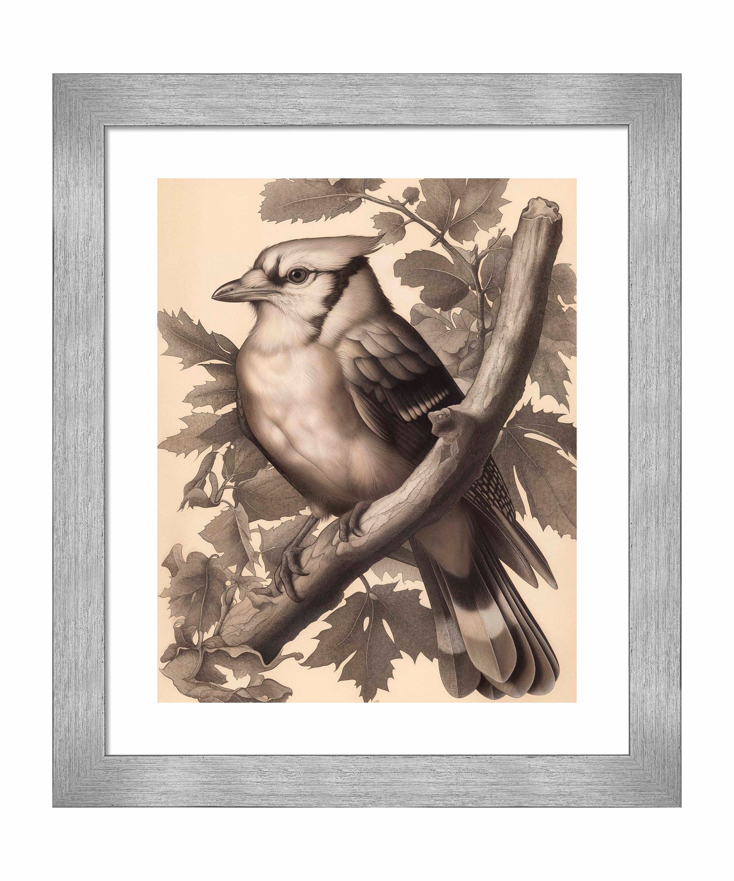 Timeless Grace - Blue Jay in Oak Canopy - Art Prints