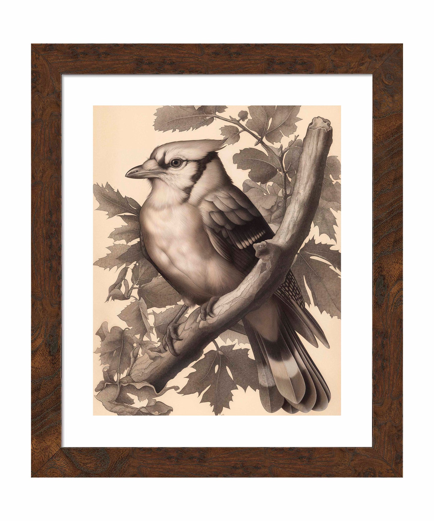 Timeless Grace - Blue Jay in Oak Canopy - Art Prints