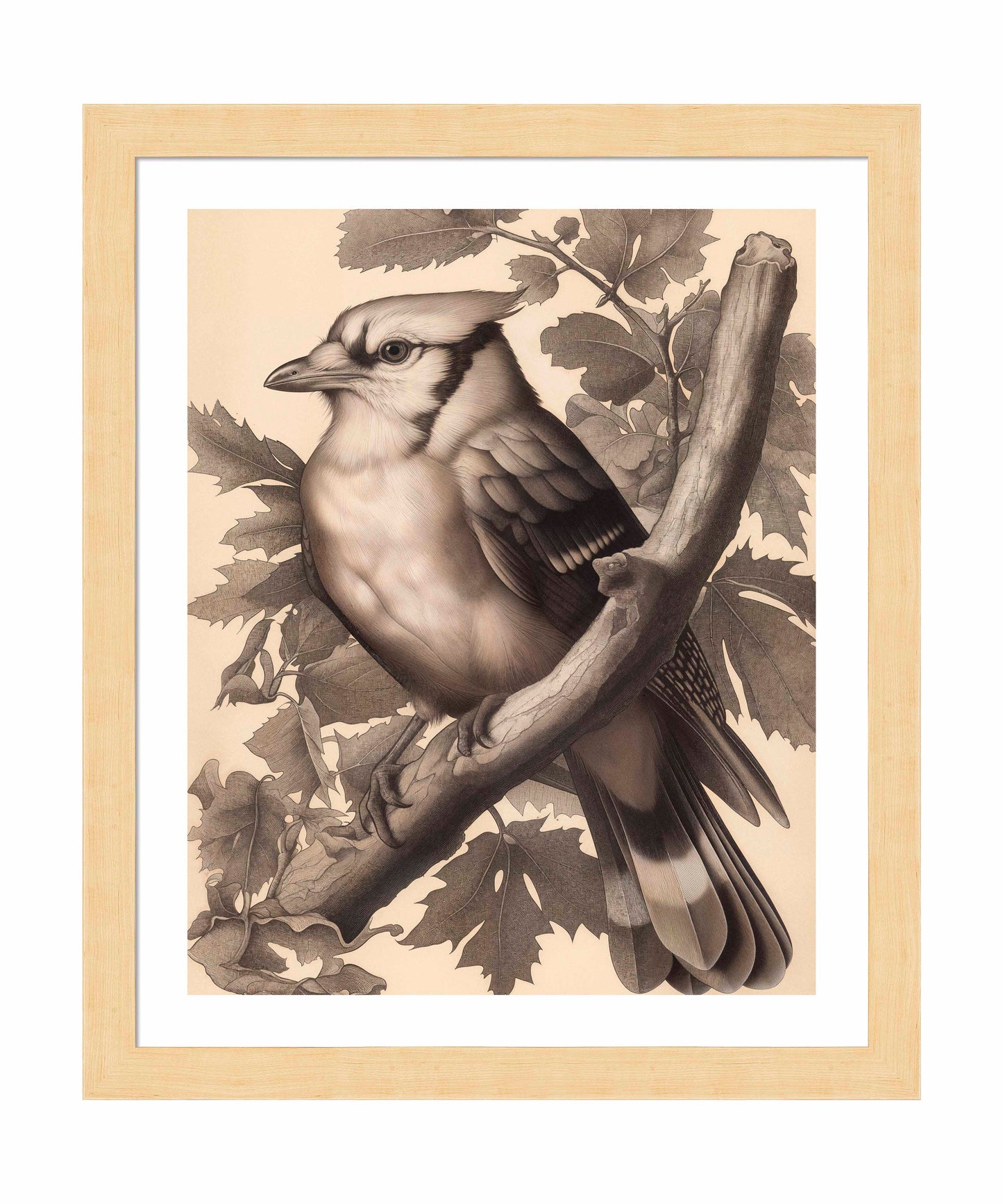 Timeless Grace - Blue Jay in Oak Canopy - Art Prints