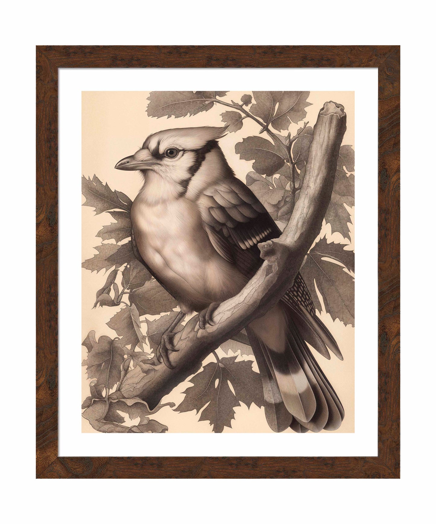 Timeless Grace - Blue Jay in Oak Canopy - Art Prints