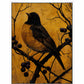 Golden Twilight - Warbler Among Berries - Gallery Wrapped Canvas