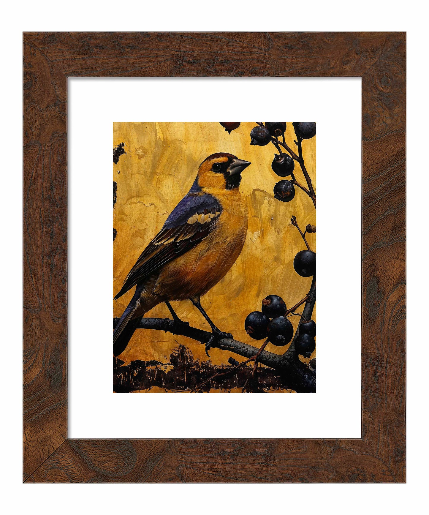 175513_FRA Gilded Harmony - Finch Among Berries  9X12 Dashboard Burl  Paper Print.jpg