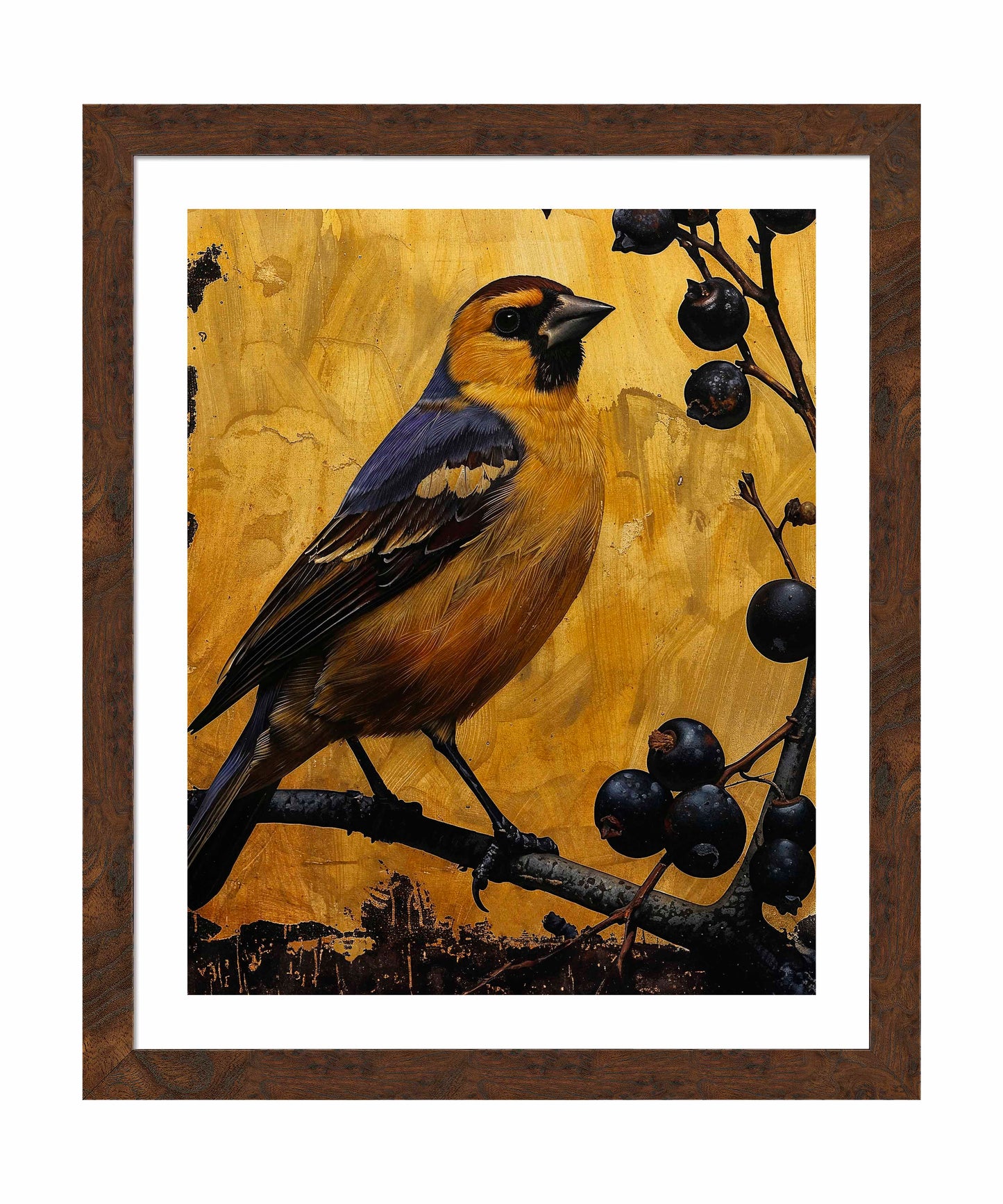 175522_FRA Gilded Harmony - Finch Among Berries  24X30 Dashboard Burl  Paper Print Front.jpg