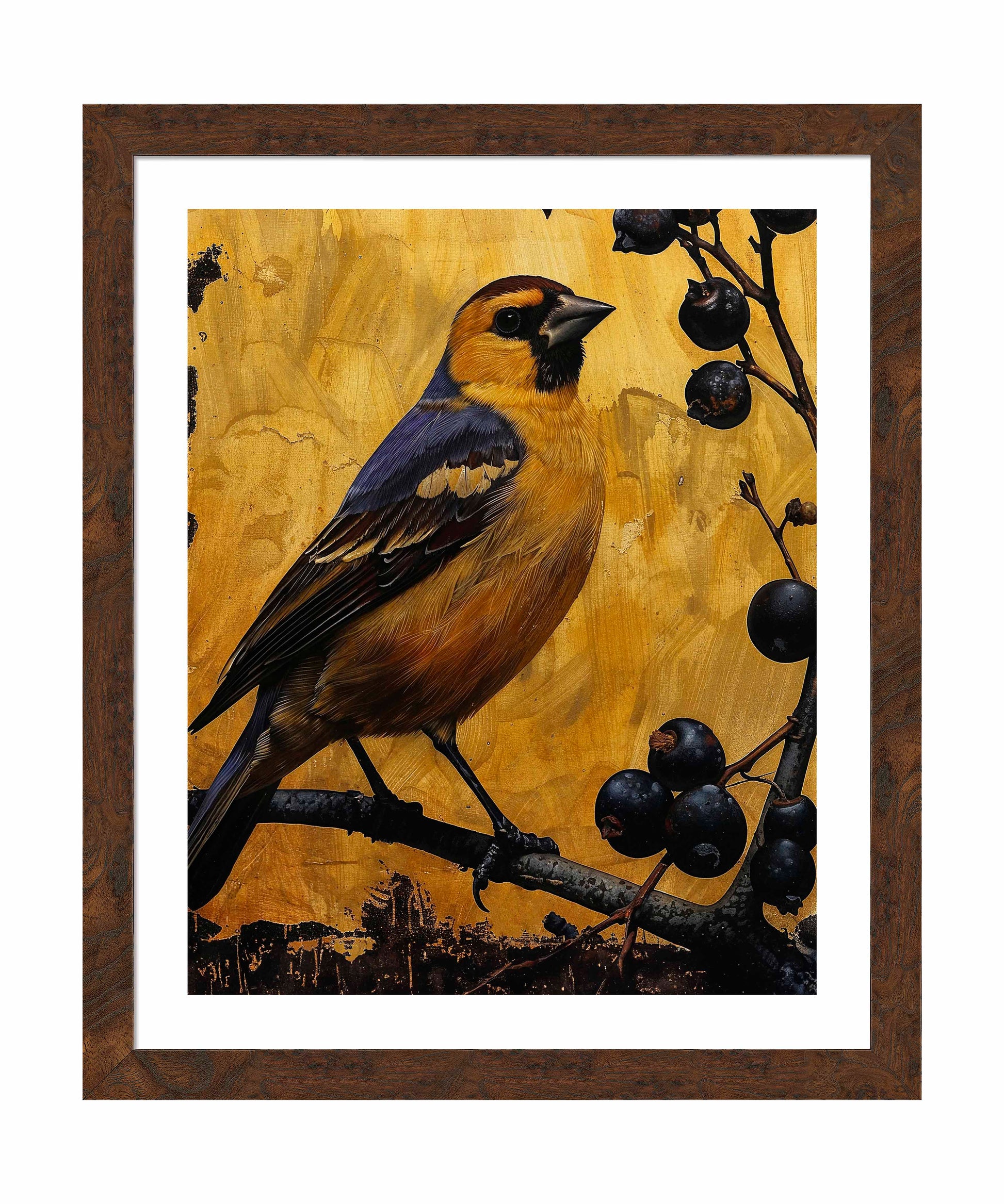 175522_FRA Gilded Harmony - Finch Among Berries  24X30 Dashboard Burl  Paper Print Front.jpg