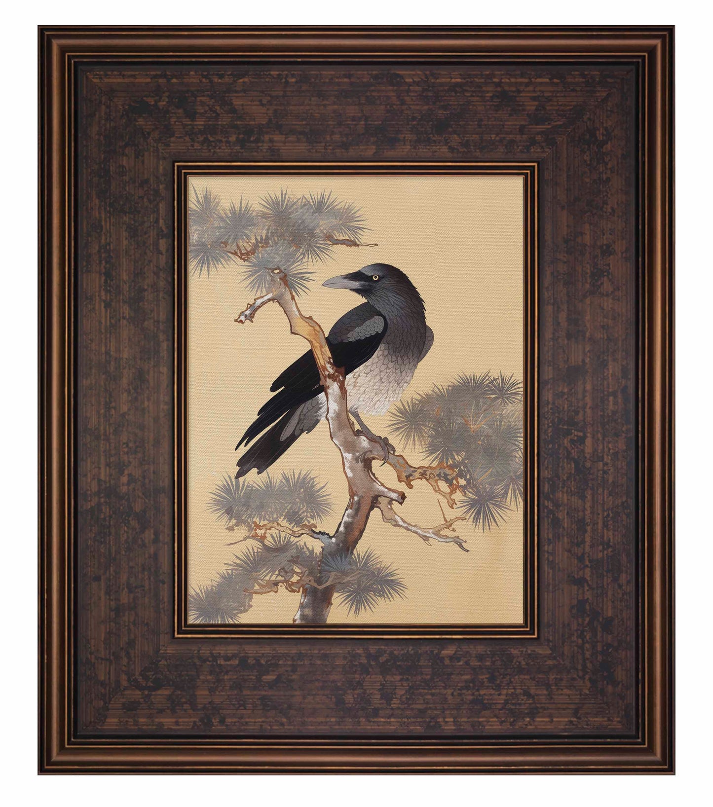Mystic Watcher - Raven in Pine Grove - Limited Edition Canvas