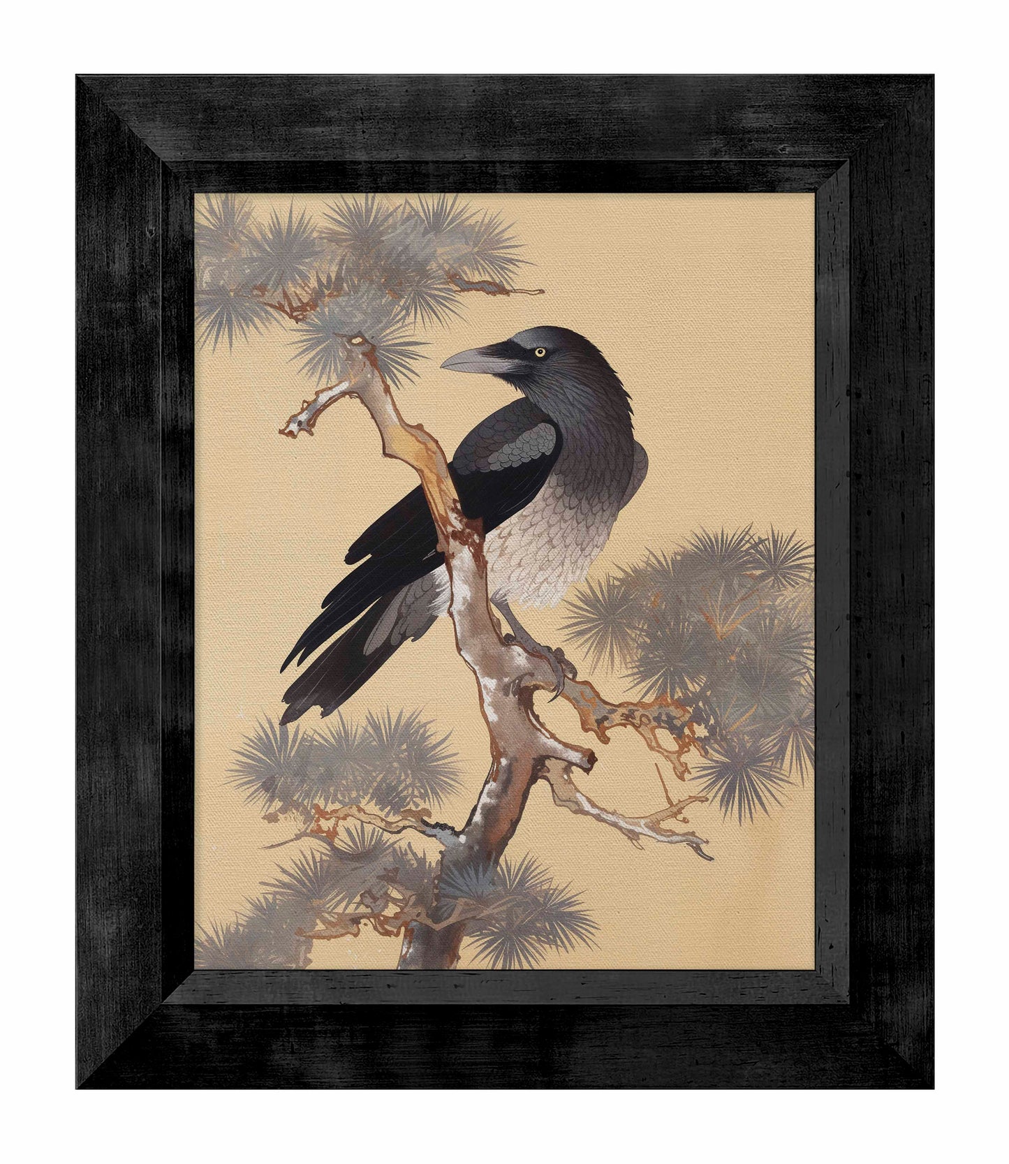 Mystic Watcher - Raven in Pine Grove - Limited Edition Canvas