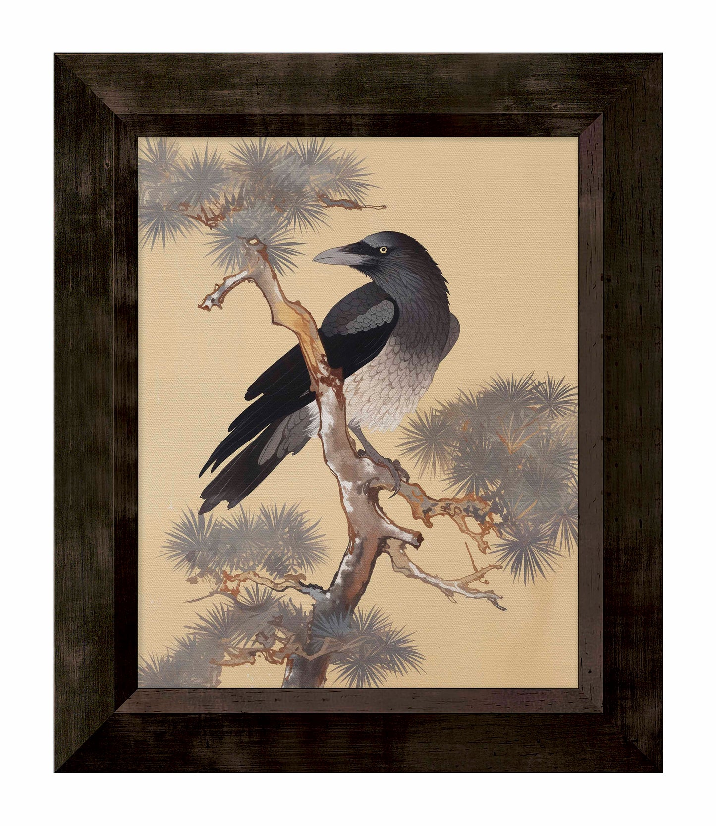 Mystic Watcher - Raven in Pine Grove - Limited Edition Canvas