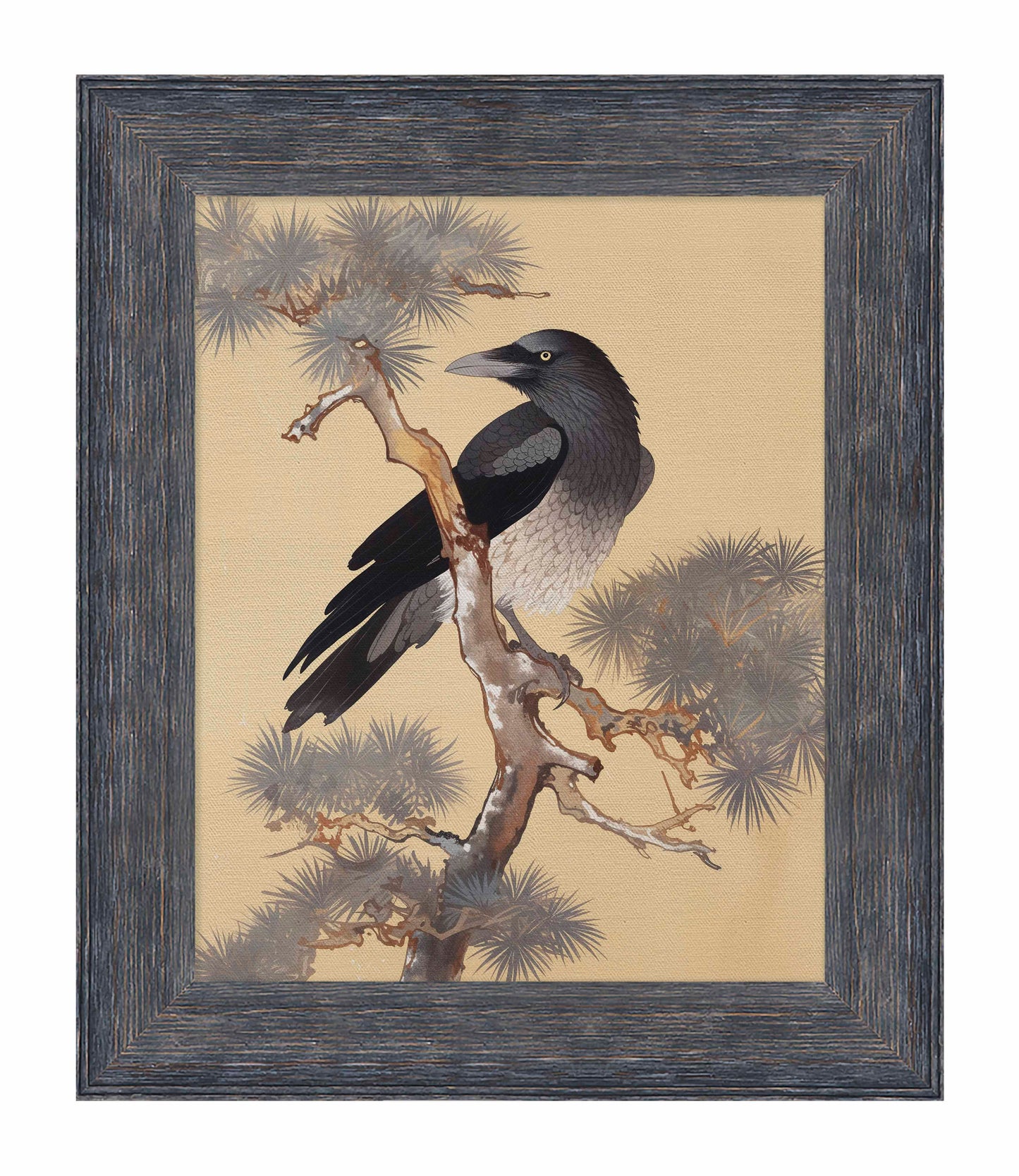 Mystic Watcher - Raven in Pine Grove - Limited Edition Canvas