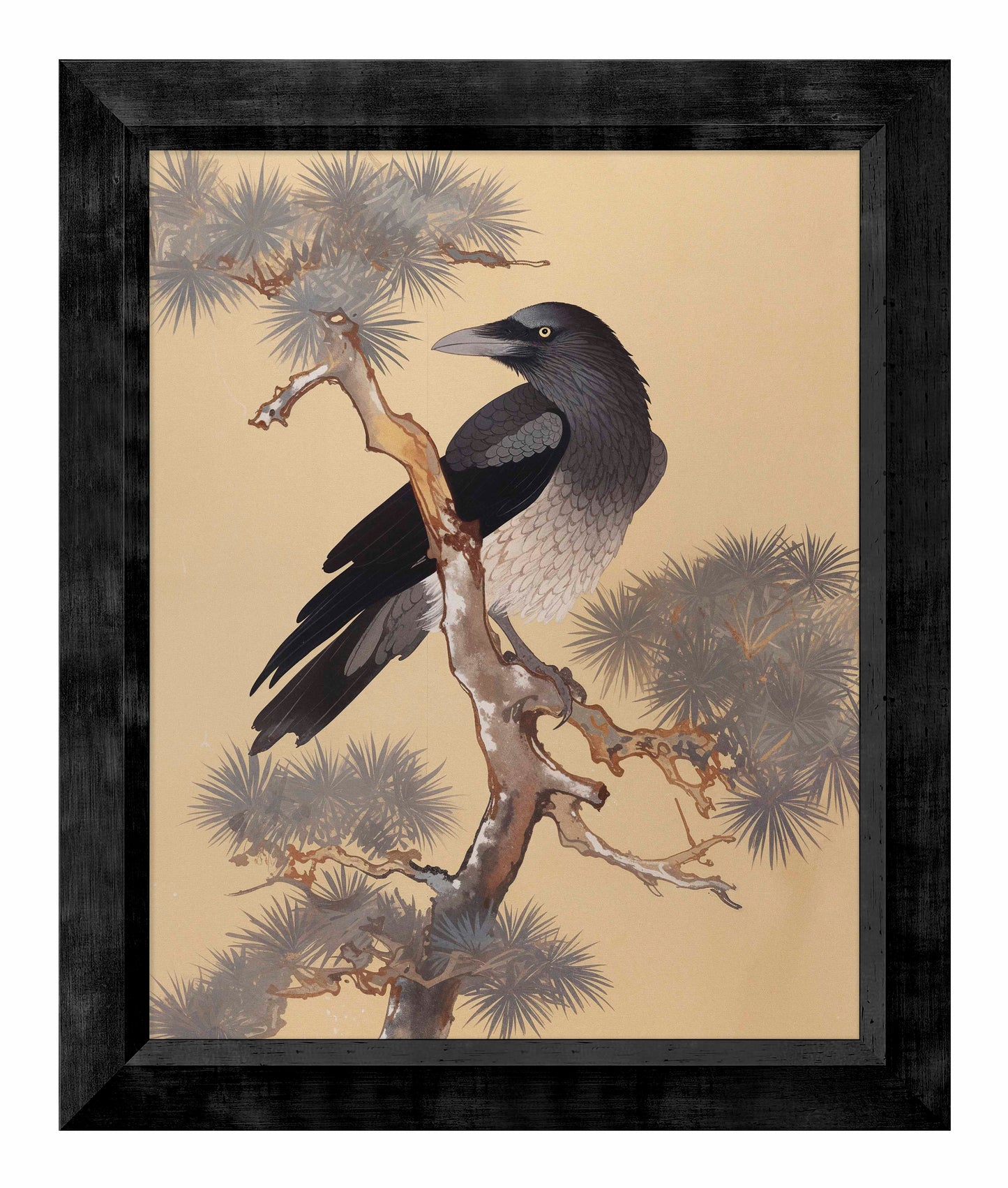 Mystic Watcher - Raven in Pine Grove - Limited Edition Canvas