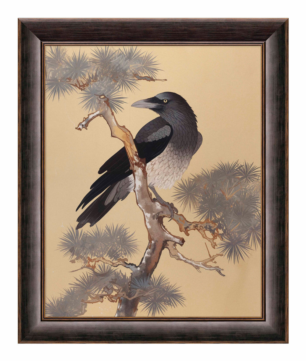Mystic Watcher - Raven in Pine Grove - Limited Edition Canvas