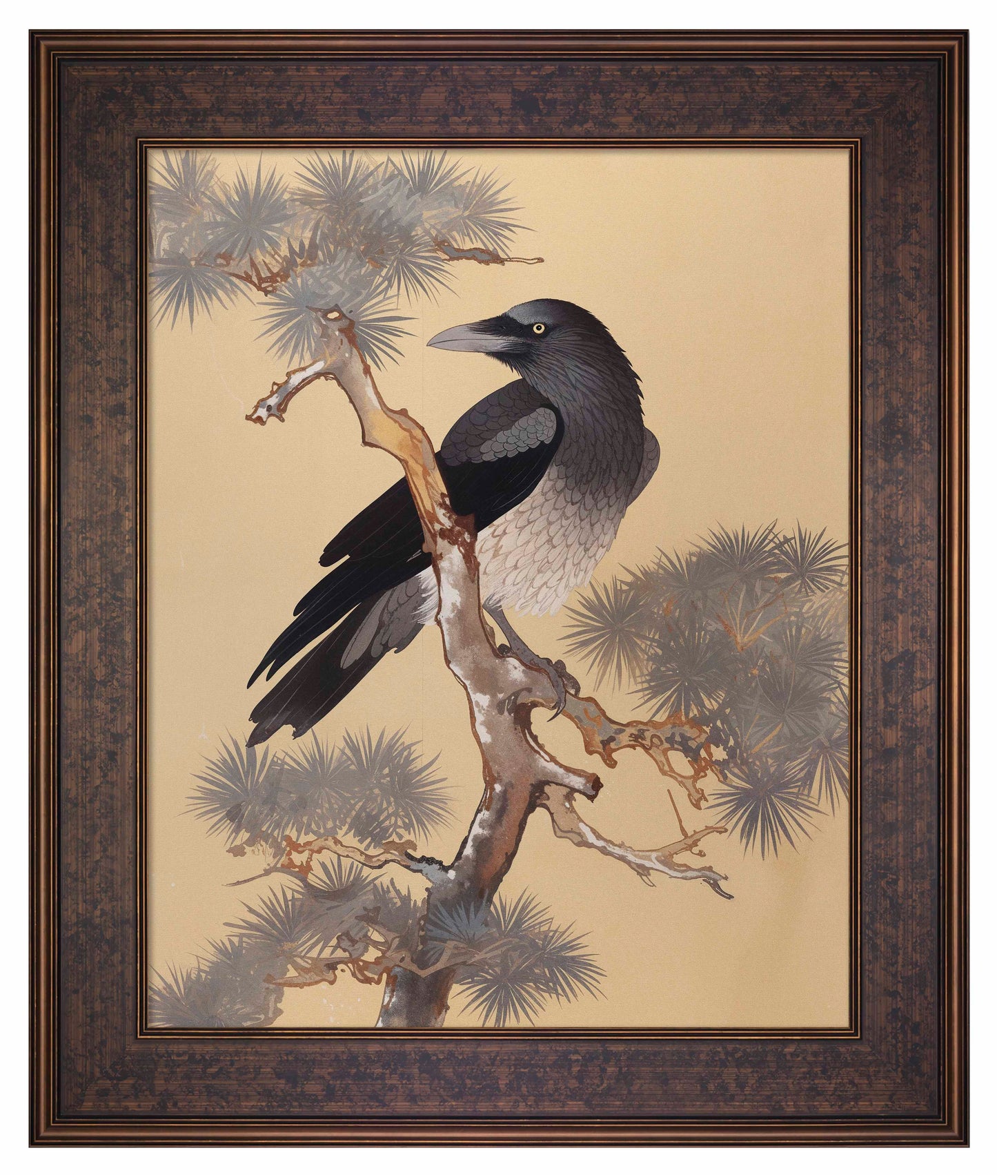 Mystic Watcher - Raven in Pine Grove - Limited Edition Canvas