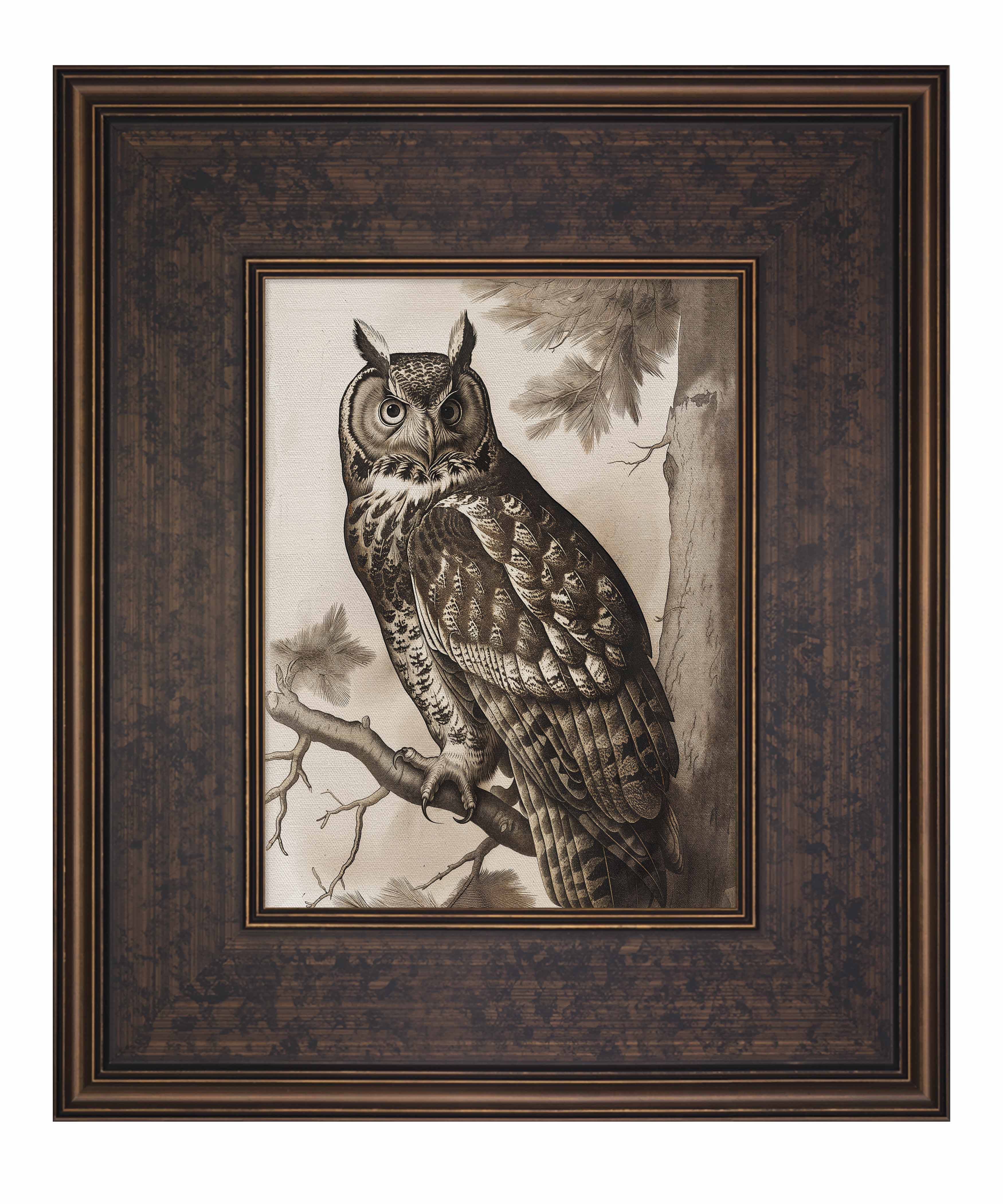 邦楽 OwL Silent Guardian - Great Horned Owl - Limited Edition Canvas