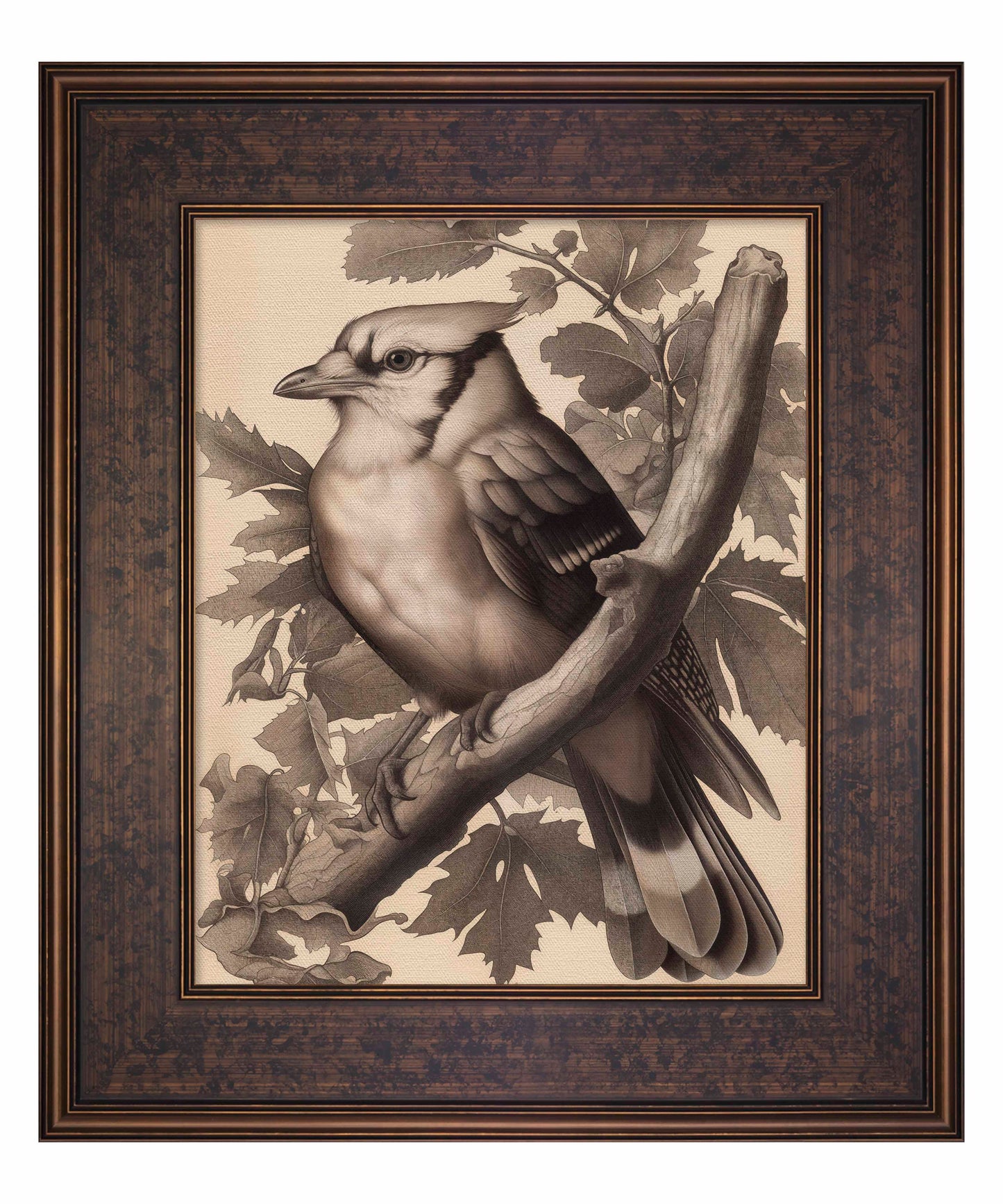 Timeless Grace - Blue Jay in Oak Canopy - Limited Edition Canvas