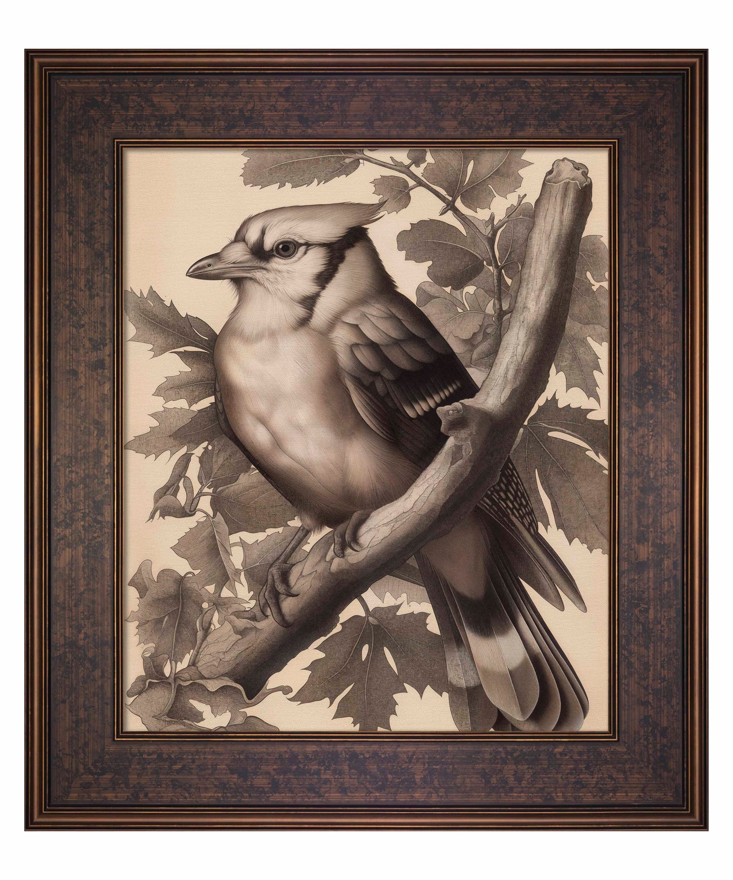 Timeless Grace - Blue Jay in Oak Canopy - Limited Edition Canvas