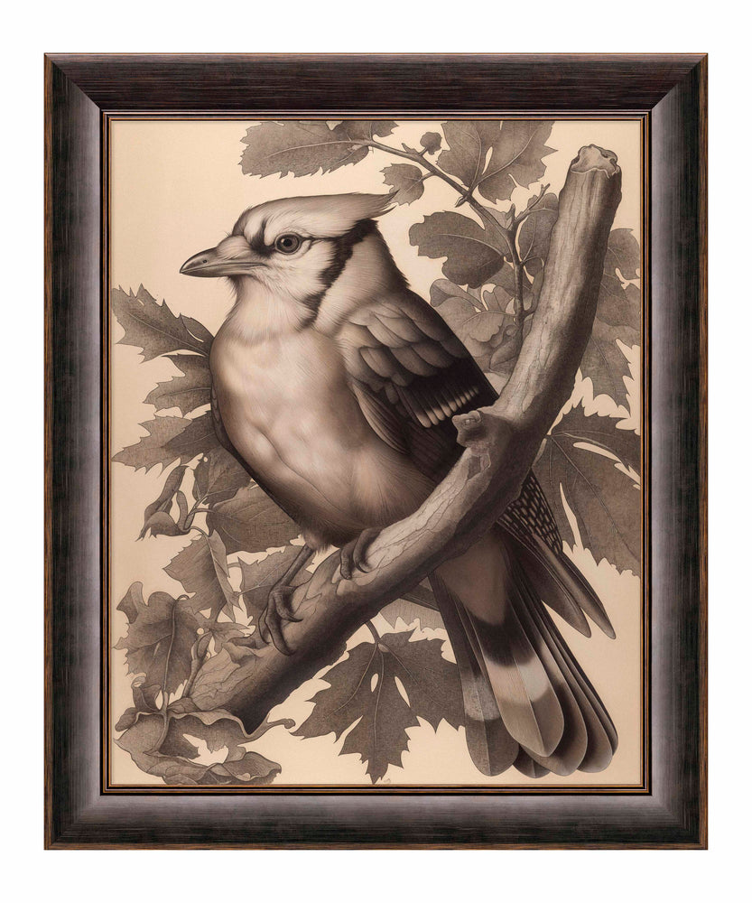 Timeless Grace - Blue Jay in Oak Canopy - Limited Edition Canvas