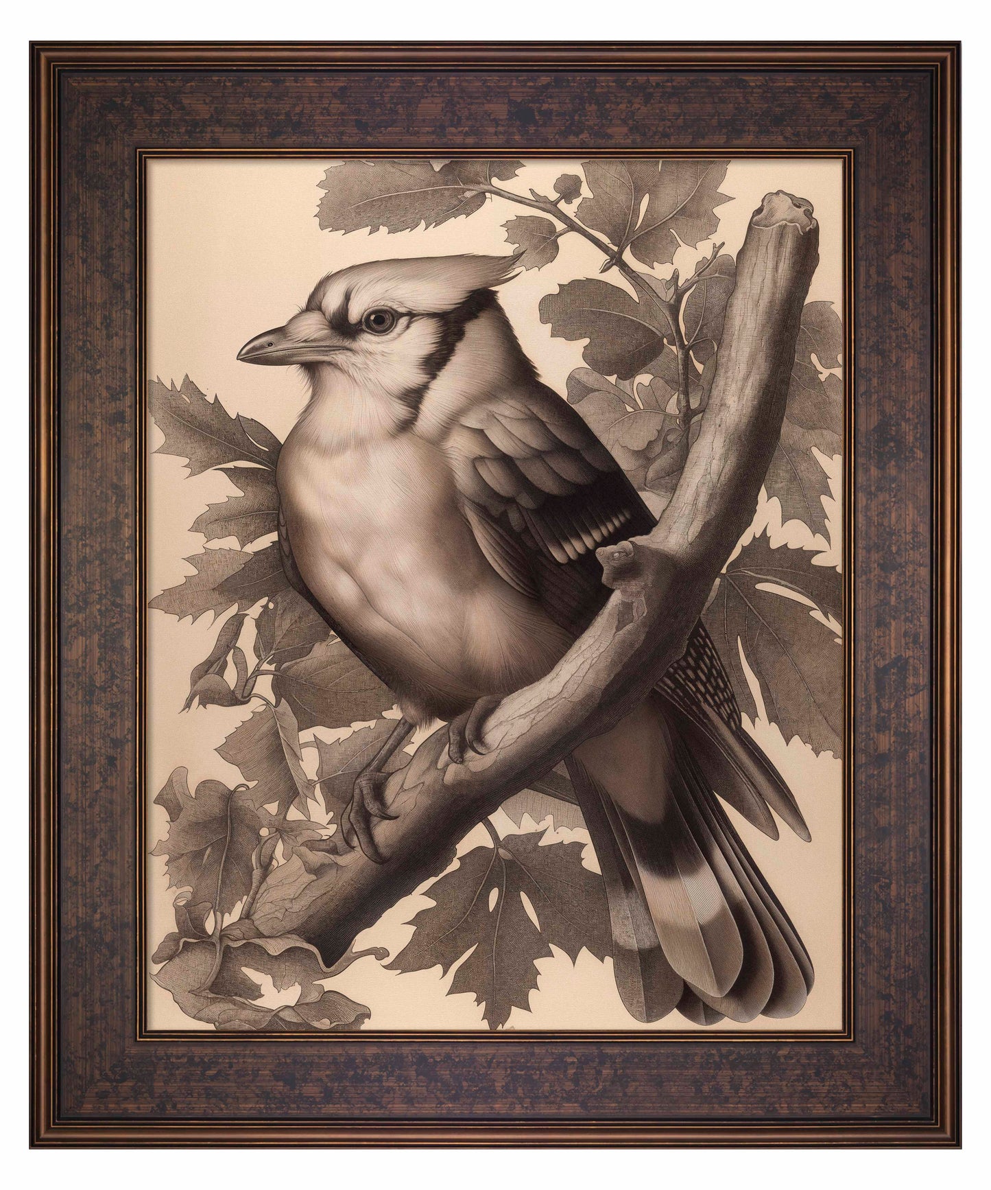 Timeless Grace - Blue Jay in Oak Canopy - Limited Edition Canvas