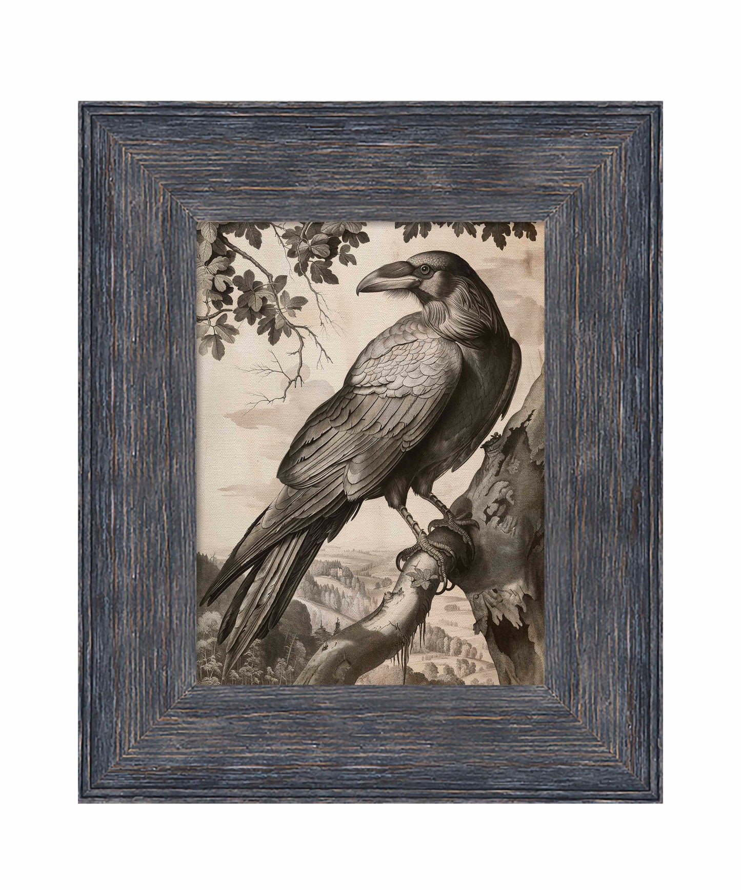 Regal Observer - Raven in Woodland Vista - Limited Edition Canvas