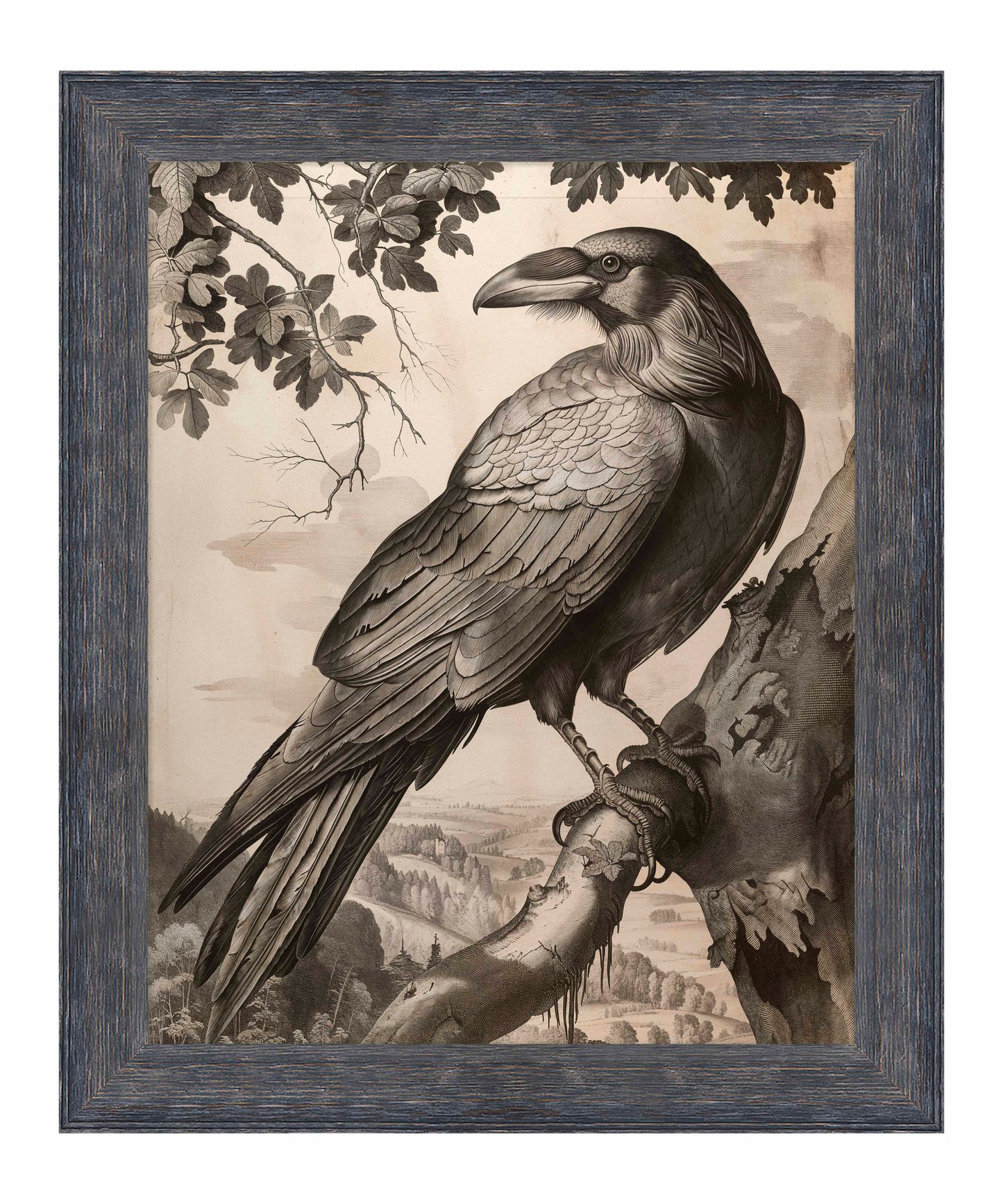 Regal Observer - Raven in Woodland Vista - Limited Edition Canvas