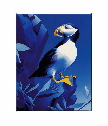 Arctic Sentinel - Puffin on Rocky Cliff - Gallery Wrapped Canvas