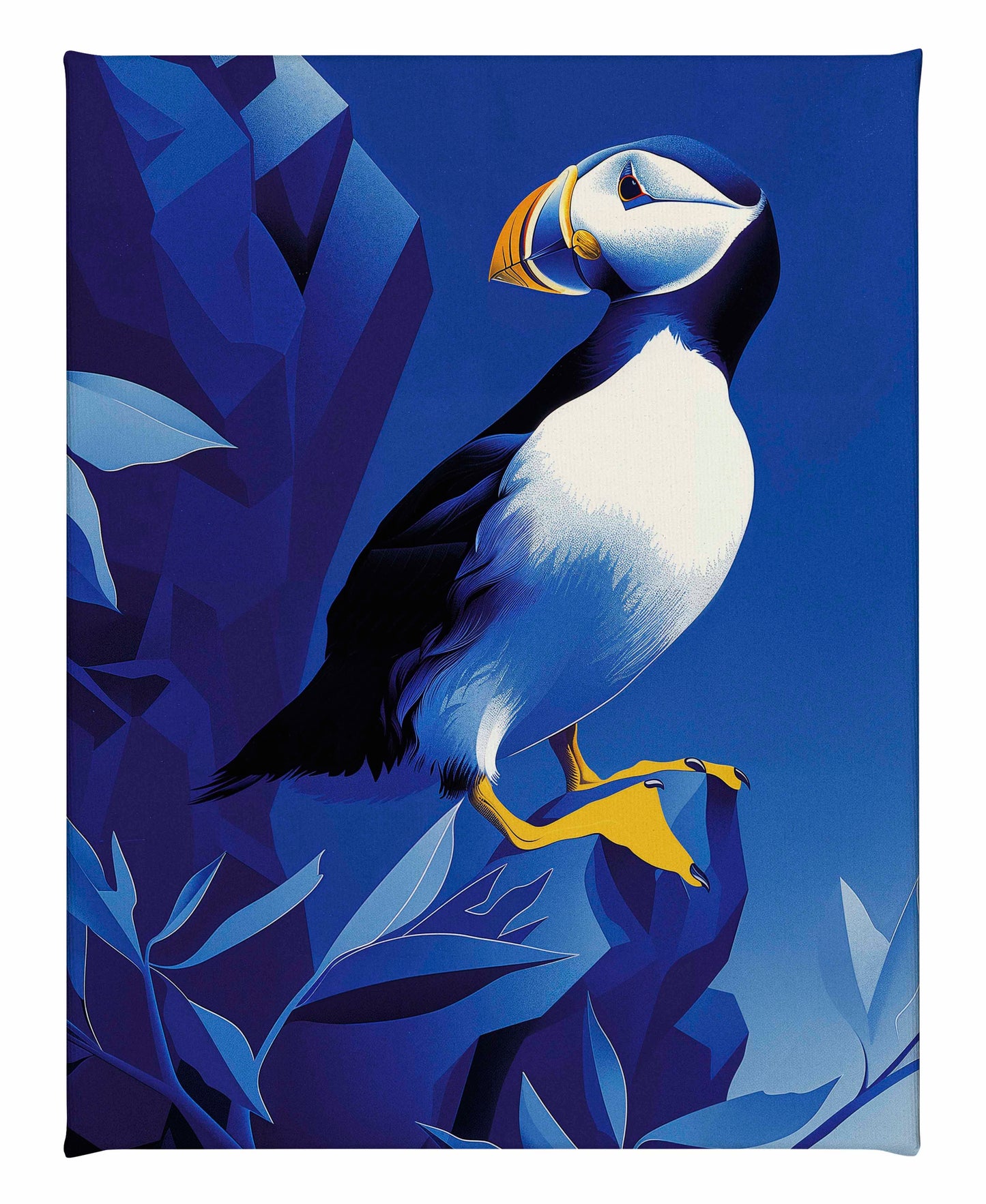Arctic Sentinel - Puffin on Rocky Cliff - Gallery Wrapped Canvas