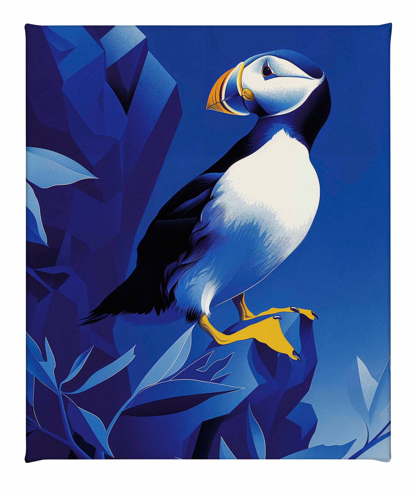 Arctic Sentinel - Puffin on Rocky Cliff - Gallery Wrapped Canvas