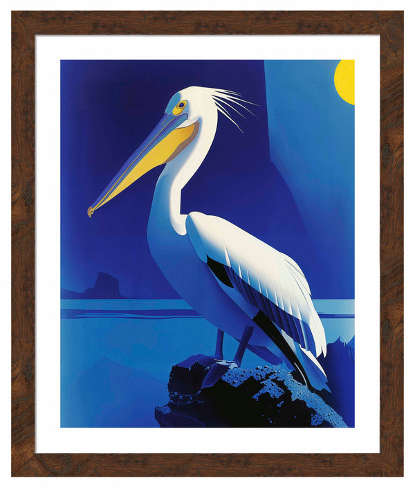 Moonlit Majesty - Pelican by the Sea - Art Prints