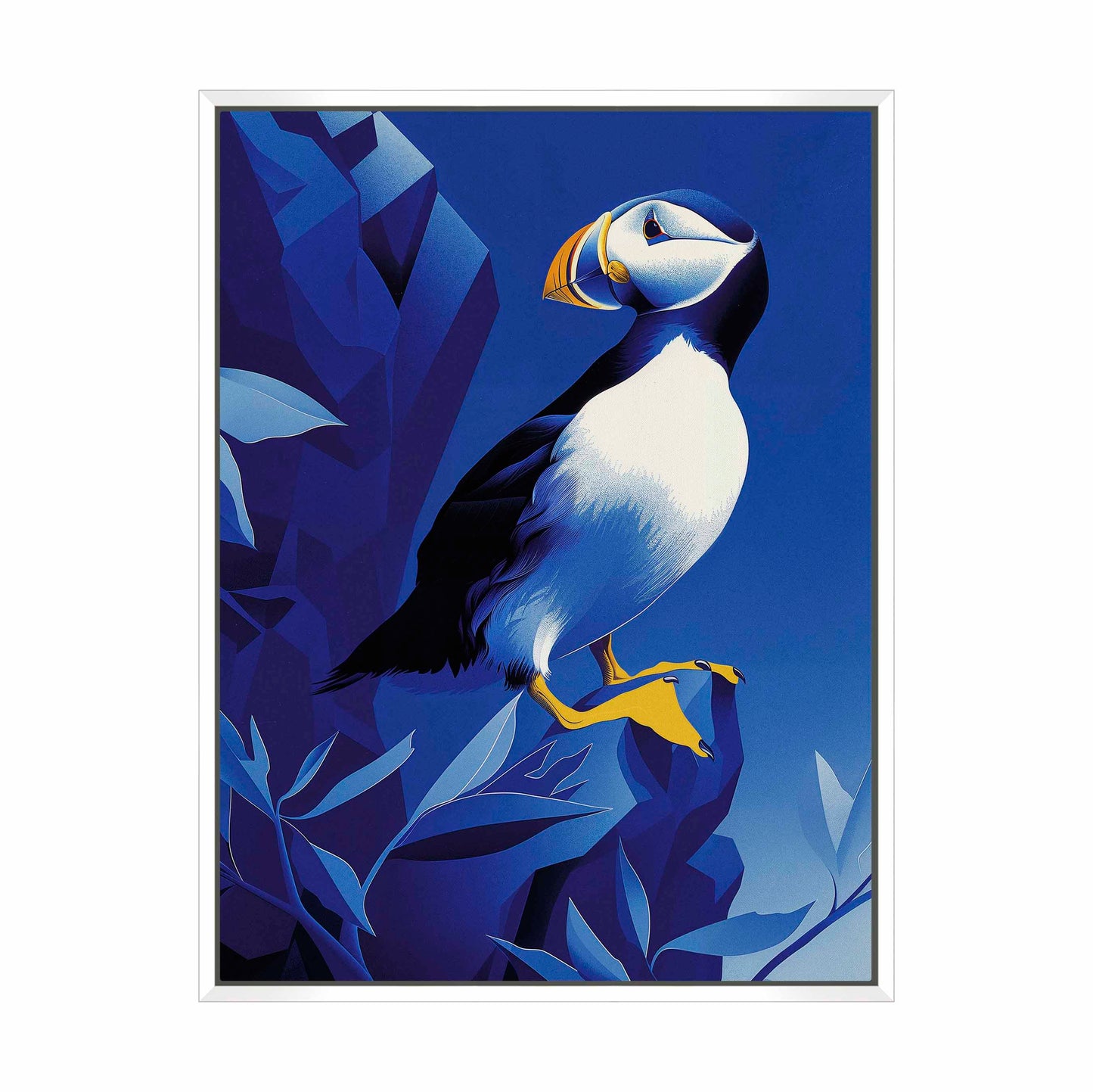 Arctic Sentinel - Puffin on Rocky Cliff - Gallery Wrapped Canvas