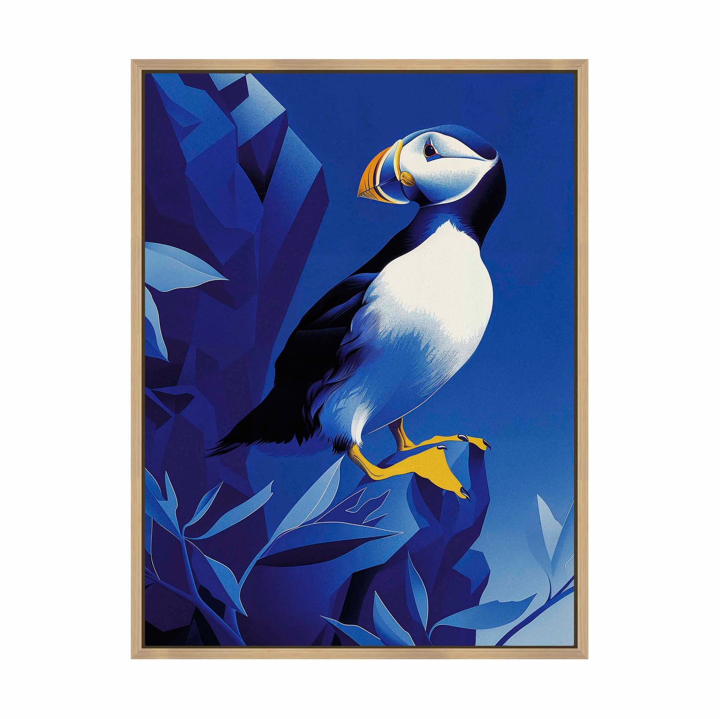 Arctic Sentinel - Puffin on Rocky Cliff - Gallery Wrapped Canvas