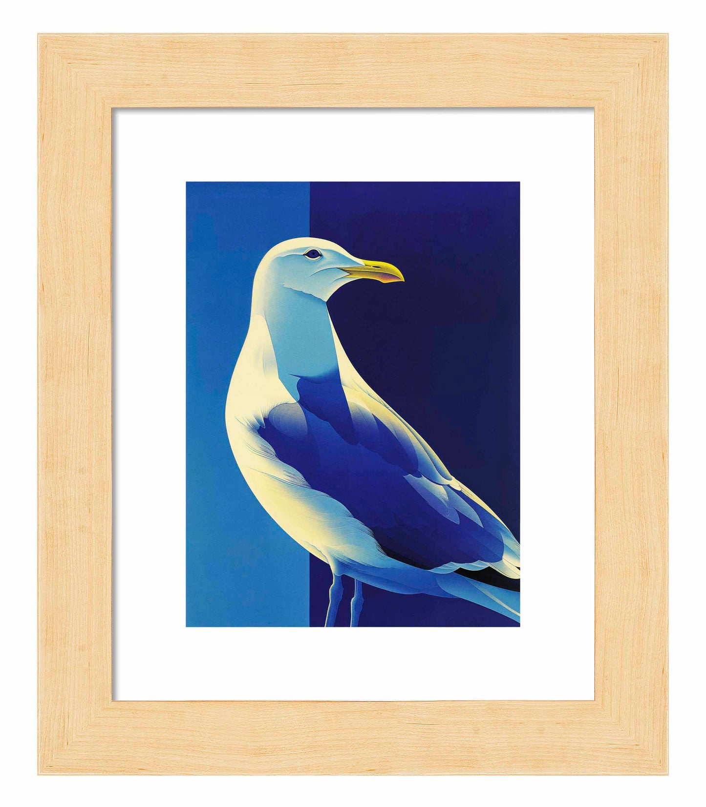 Luminous Sentinel - Seagull in Azure Light - Art Prints