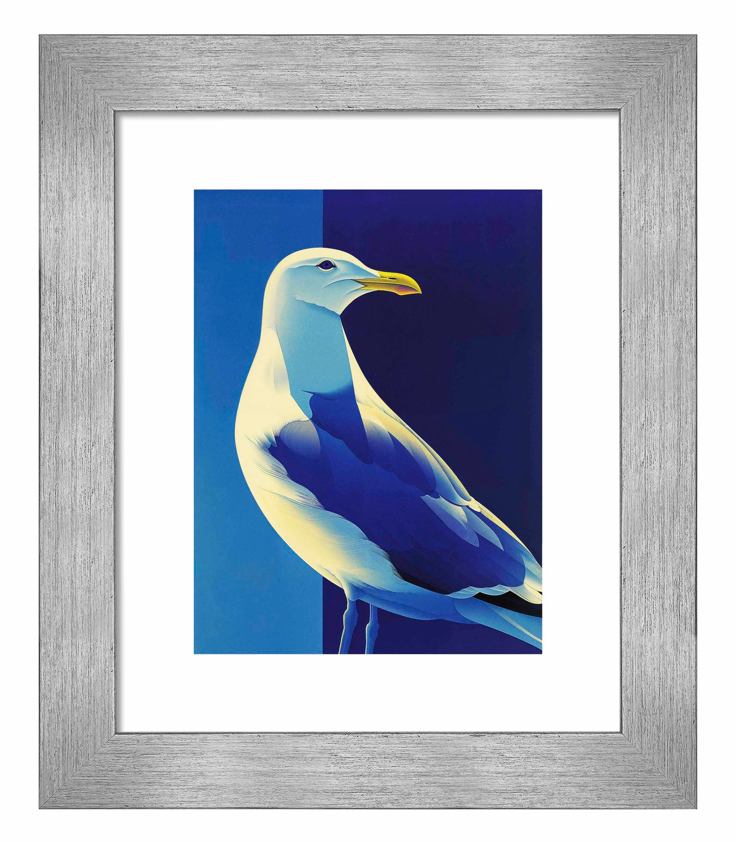 Luminous Sentinel - Seagull in Azure Light - Art Prints