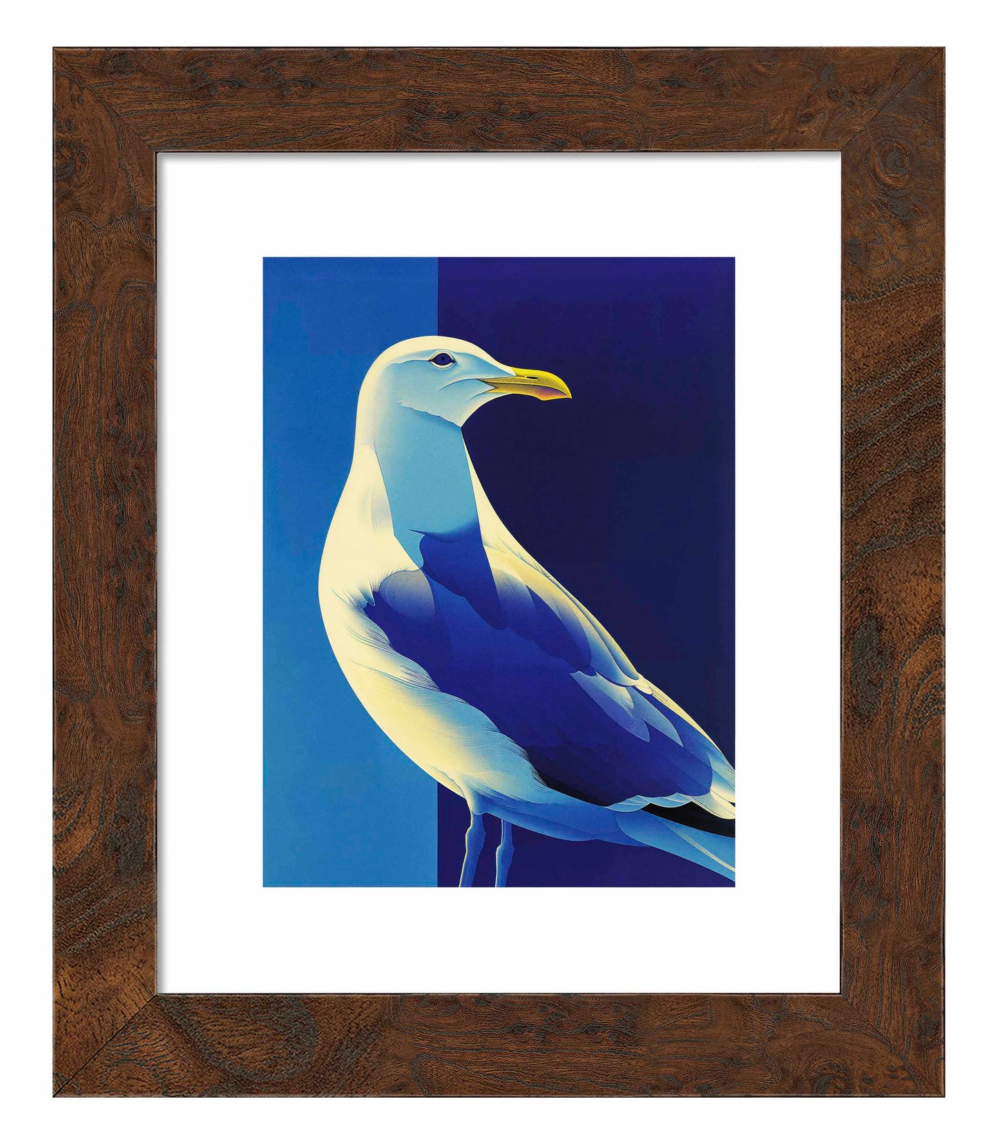 Luminous Sentinel - Seagull in Azure Light - Art Prints
