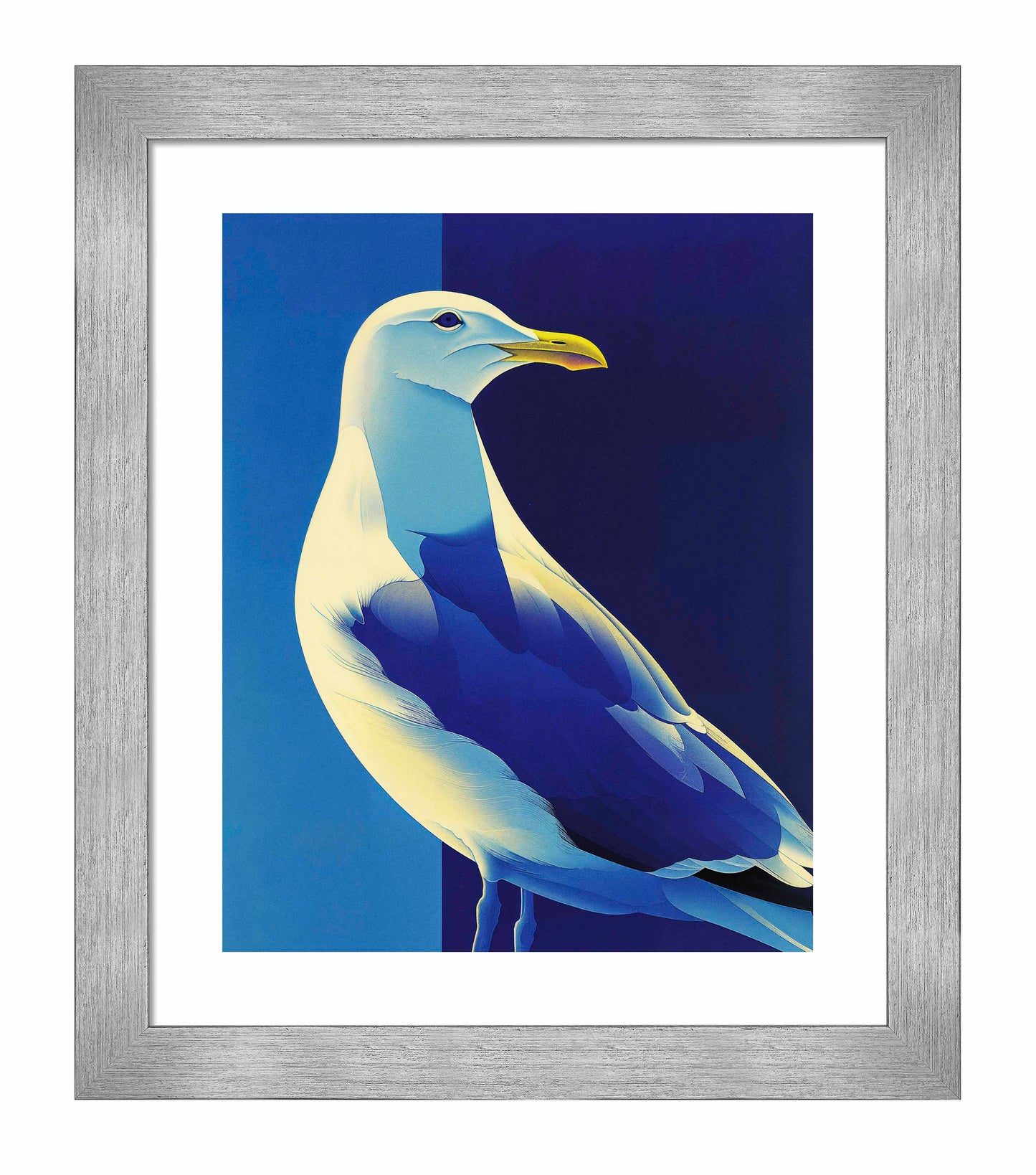 Luminous Sentinel - Seagull in Azure Light - Art Prints