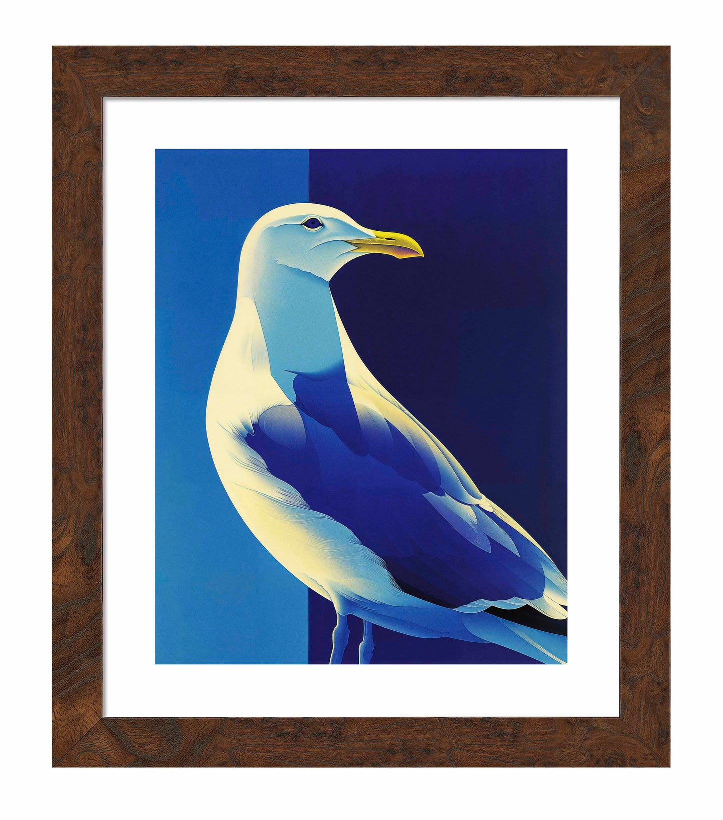 Luminous Sentinel - Seagull in Azure Light - Art Prints