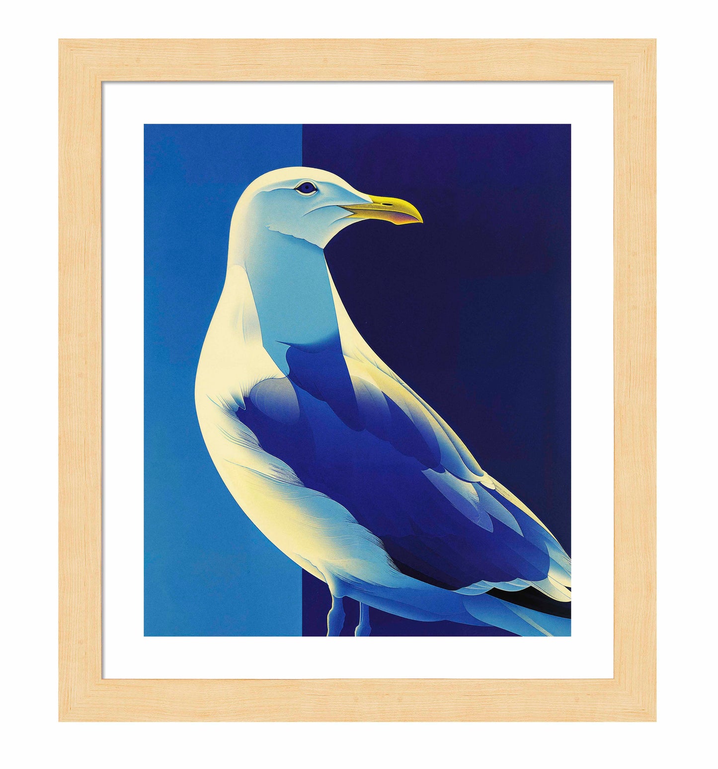Luminous Sentinel - Seagull in Azure Light - Art Prints