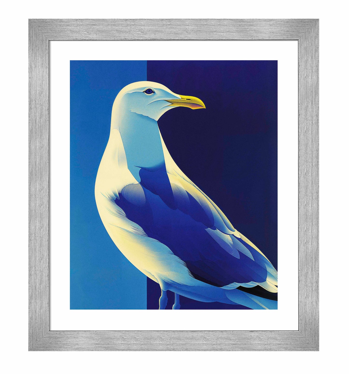 Luminous Sentinel - Seagull in Azure Light - Art Prints