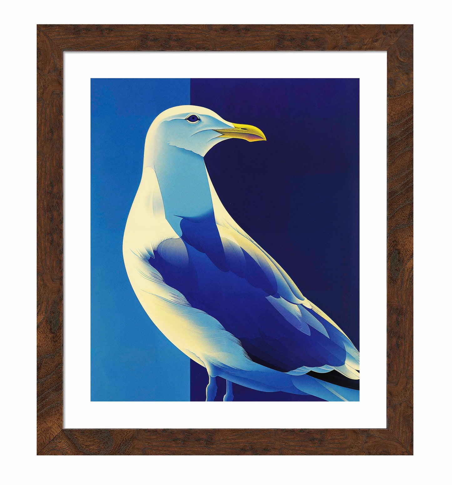 Luminous Sentinel - Seagull in Azure Light - Art Prints