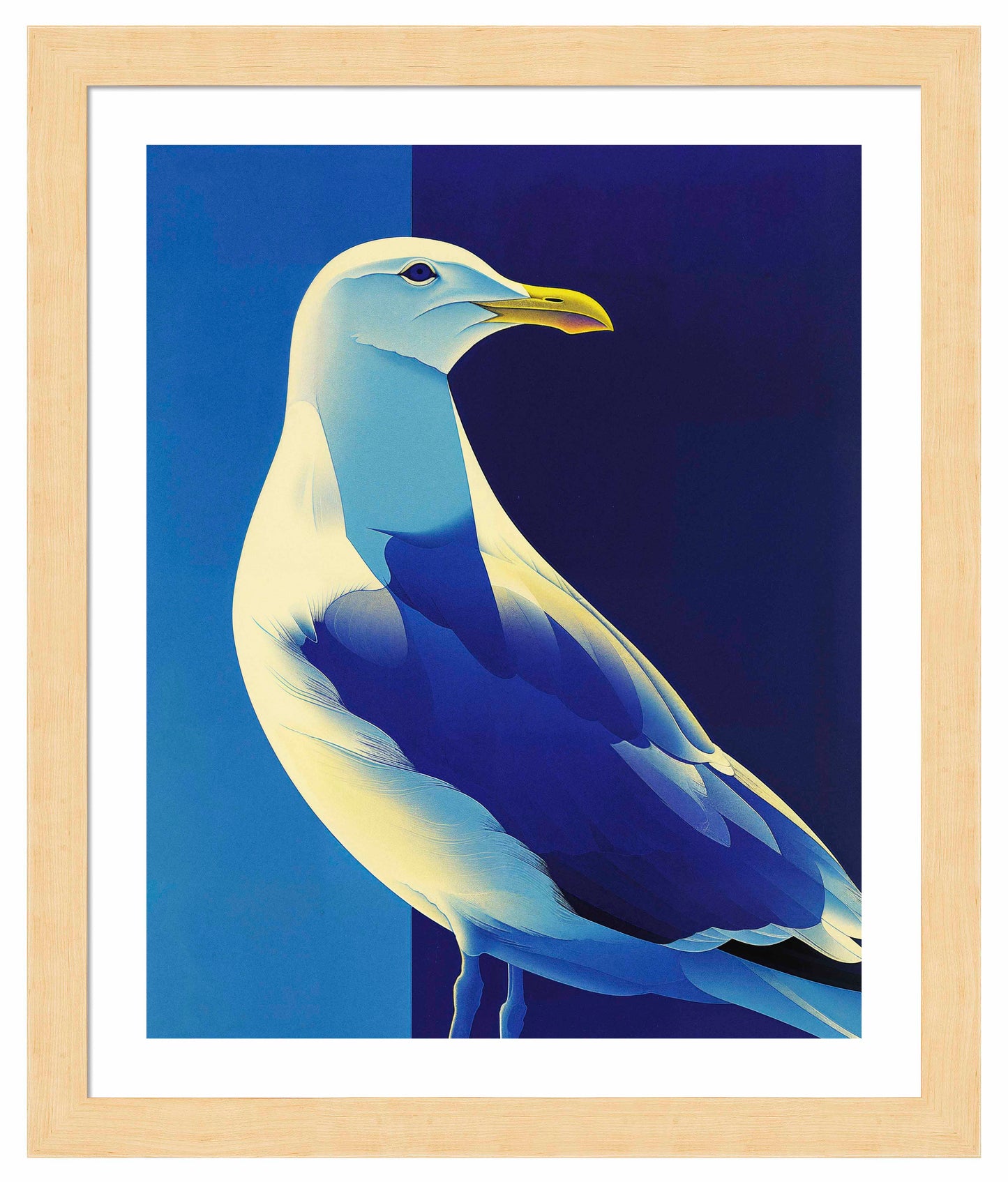 Luminous Sentinel - Seagull in Azure Light - Art Prints