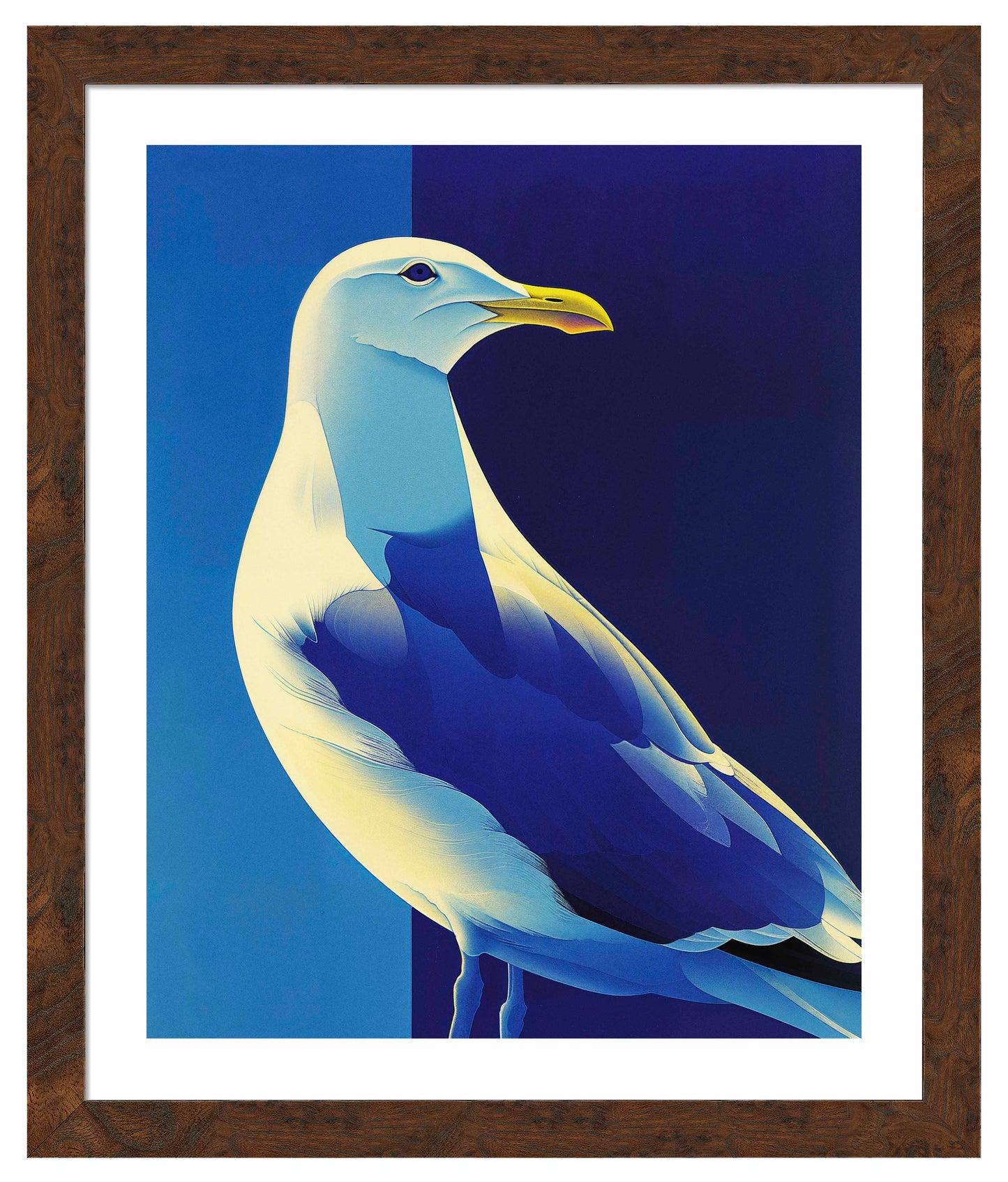 Luminous Sentinel - Seagull in Azure Light - Art Prints