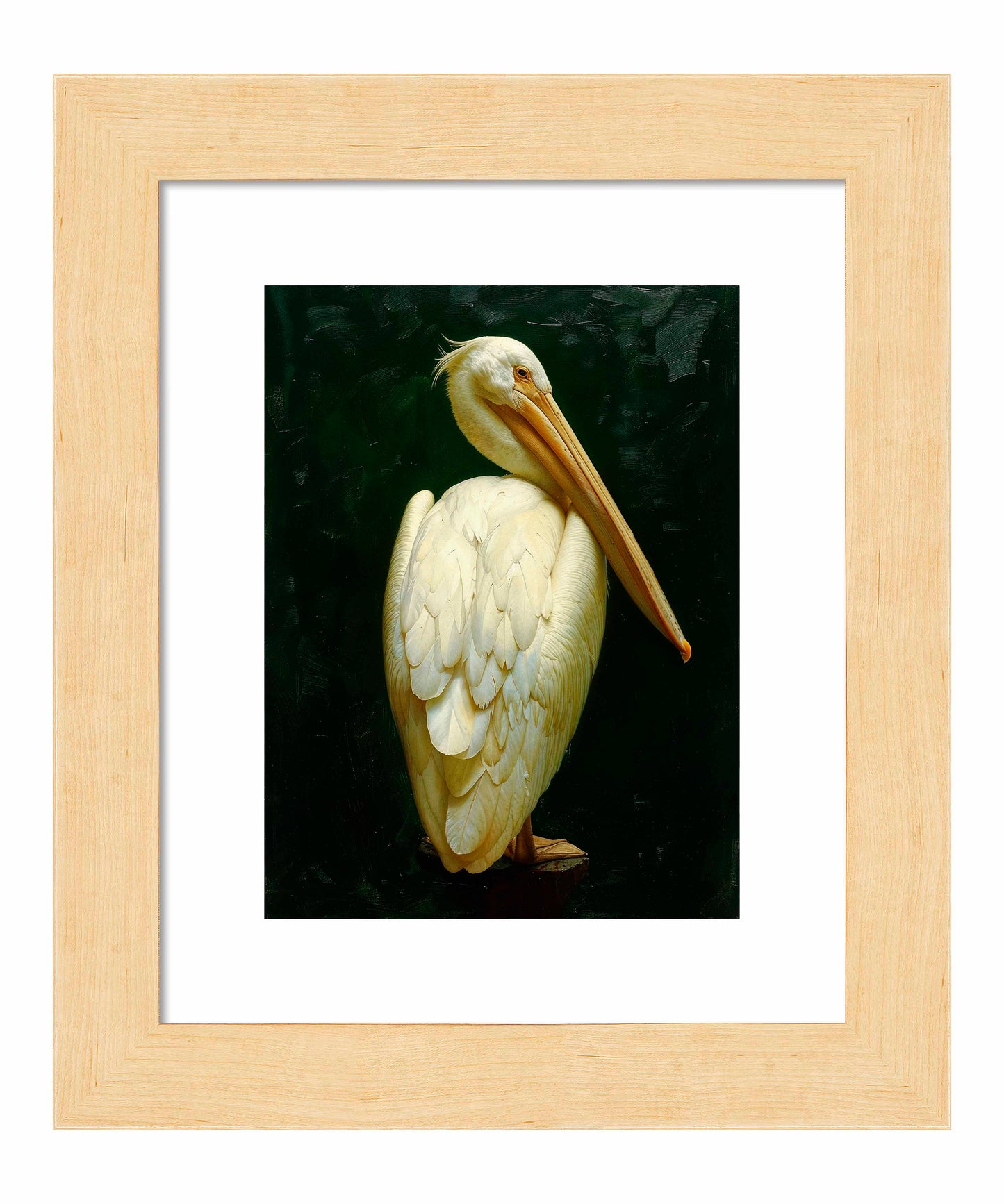 Regal Poise - Pelican in Ivory Elegance - Art Prints