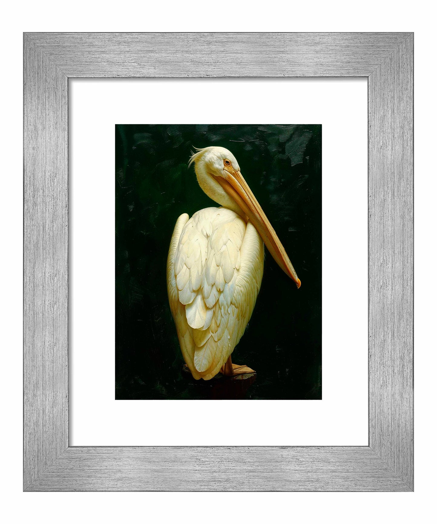 Regal Poise - Pelican in Ivory Elegance - Art Prints