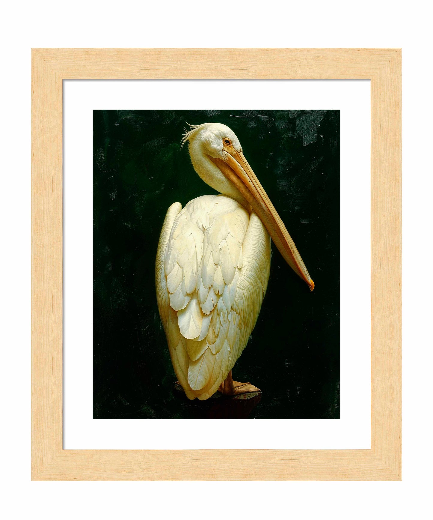 Regal Poise - Pelican in Ivory Elegance - Art Prints