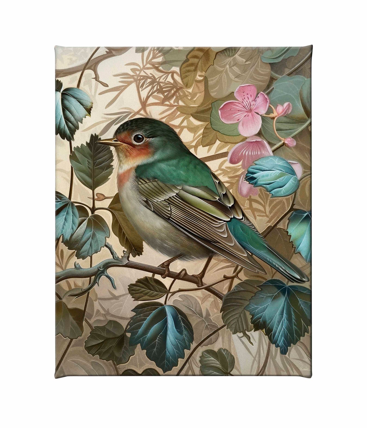Sweet Melody - Songbird Among Blossoms - Gallery Wrapped Canvas