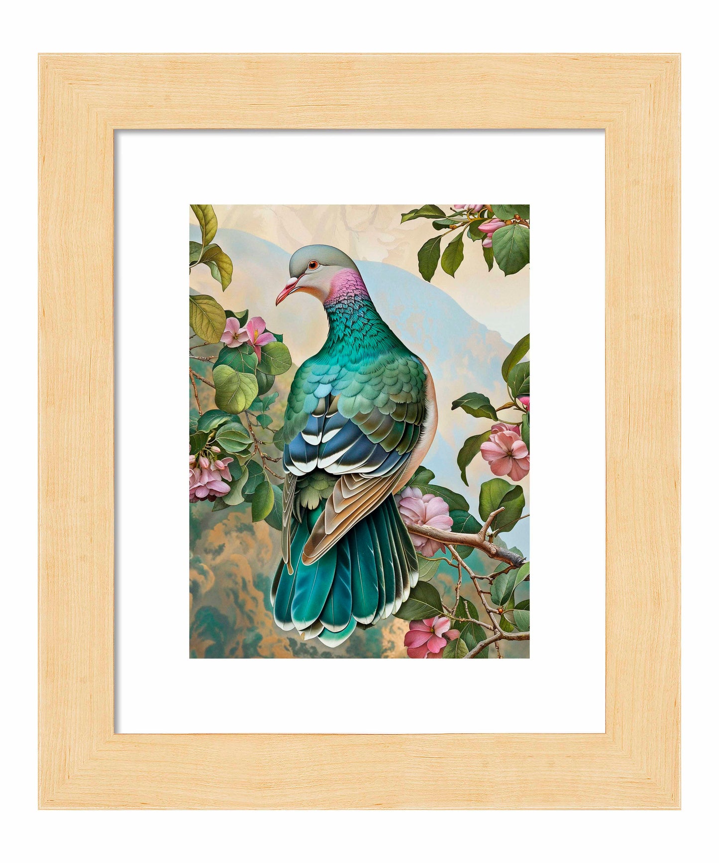 Verdant Splendor - Dove Amidst Blossoms  - Art Prints