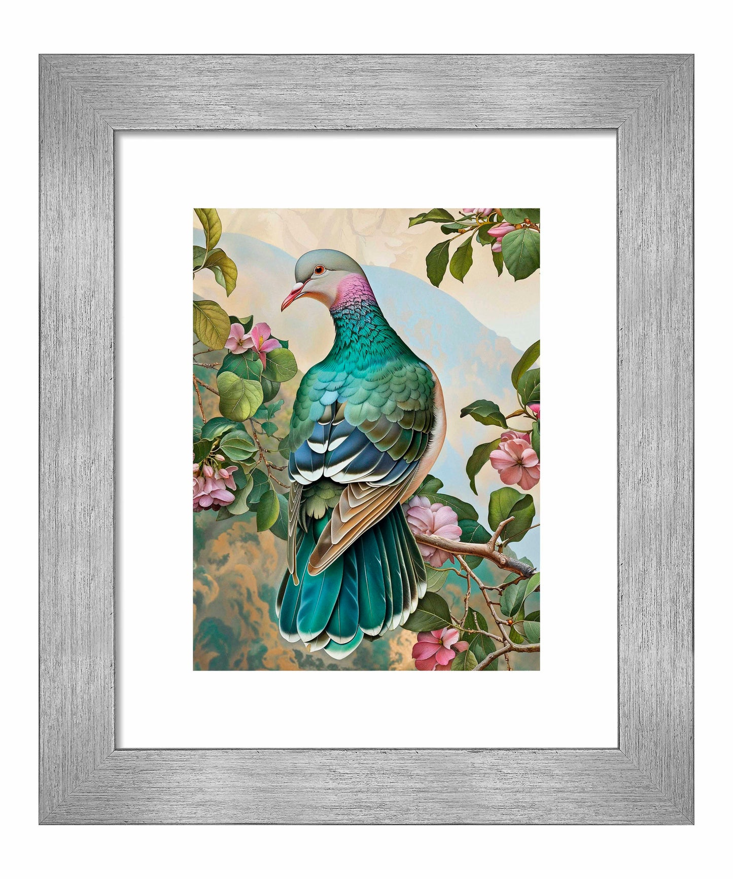 Verdant Splendor - Dove Amidst Blossoms  - Art Prints