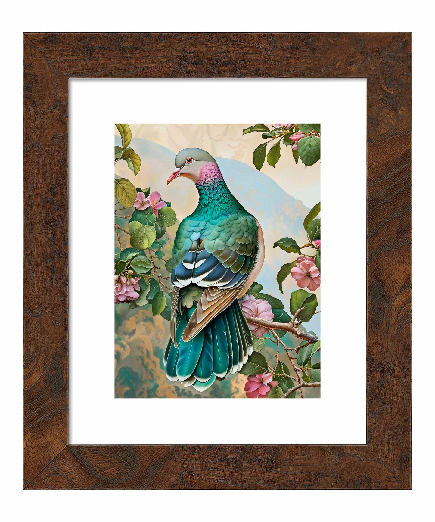 Verdant Splendor - Dove Amidst Blossoms  - Art Prints