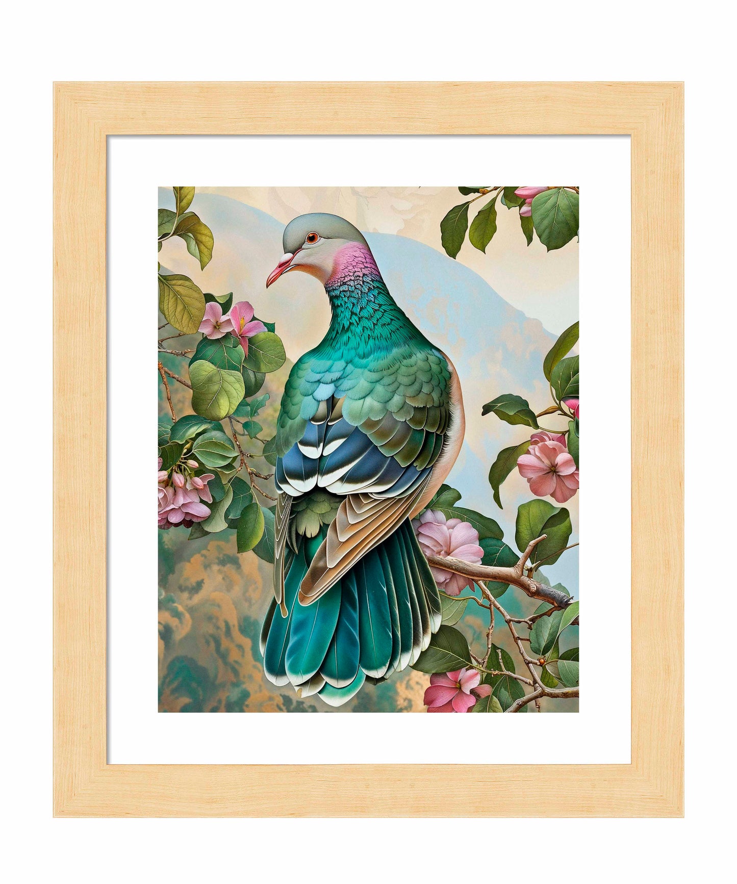 Verdant Splendor - Dove Amidst Blossoms  - Art Prints