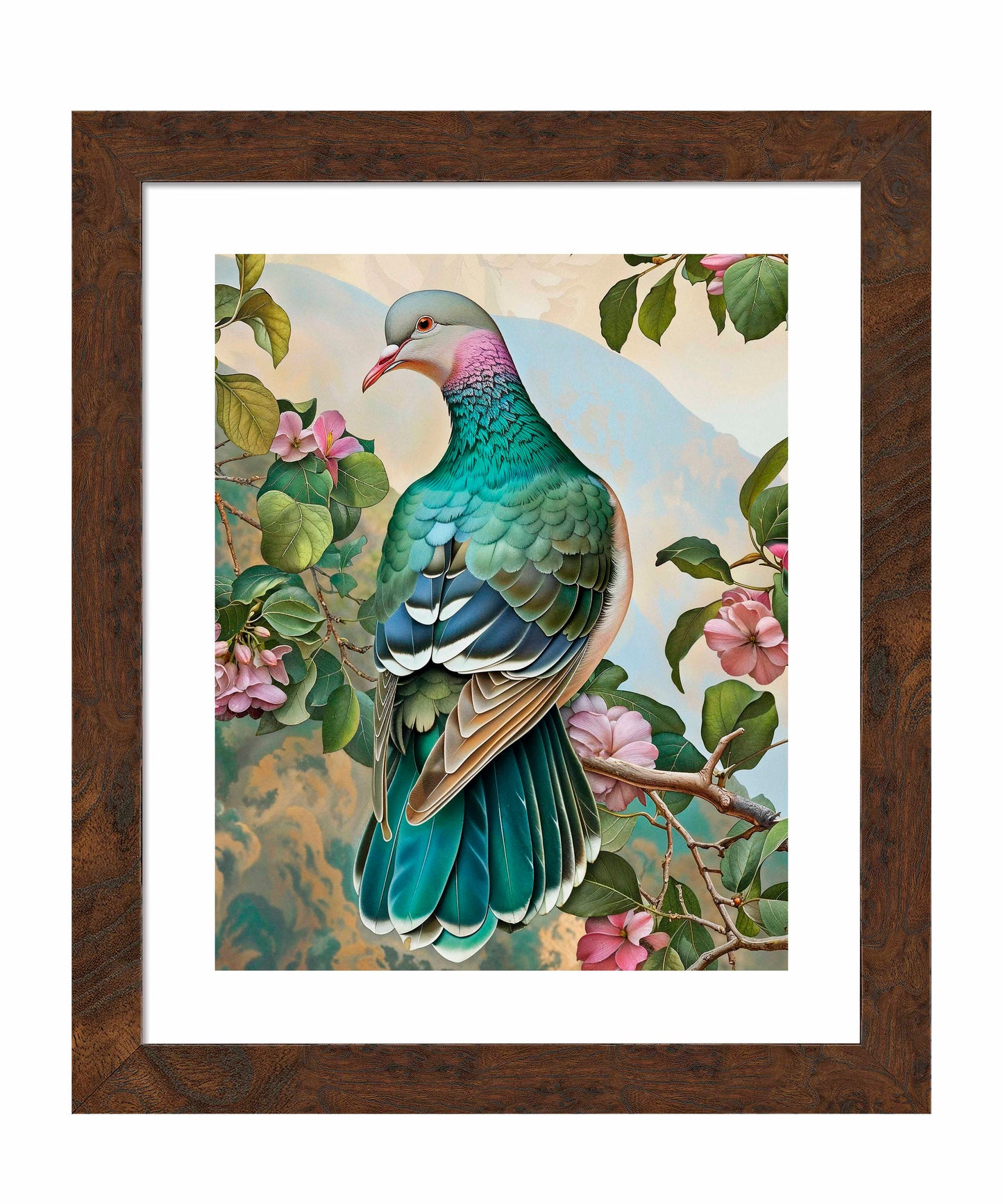 Verdant Splendor - Dove Amidst Blossoms  - Art Prints