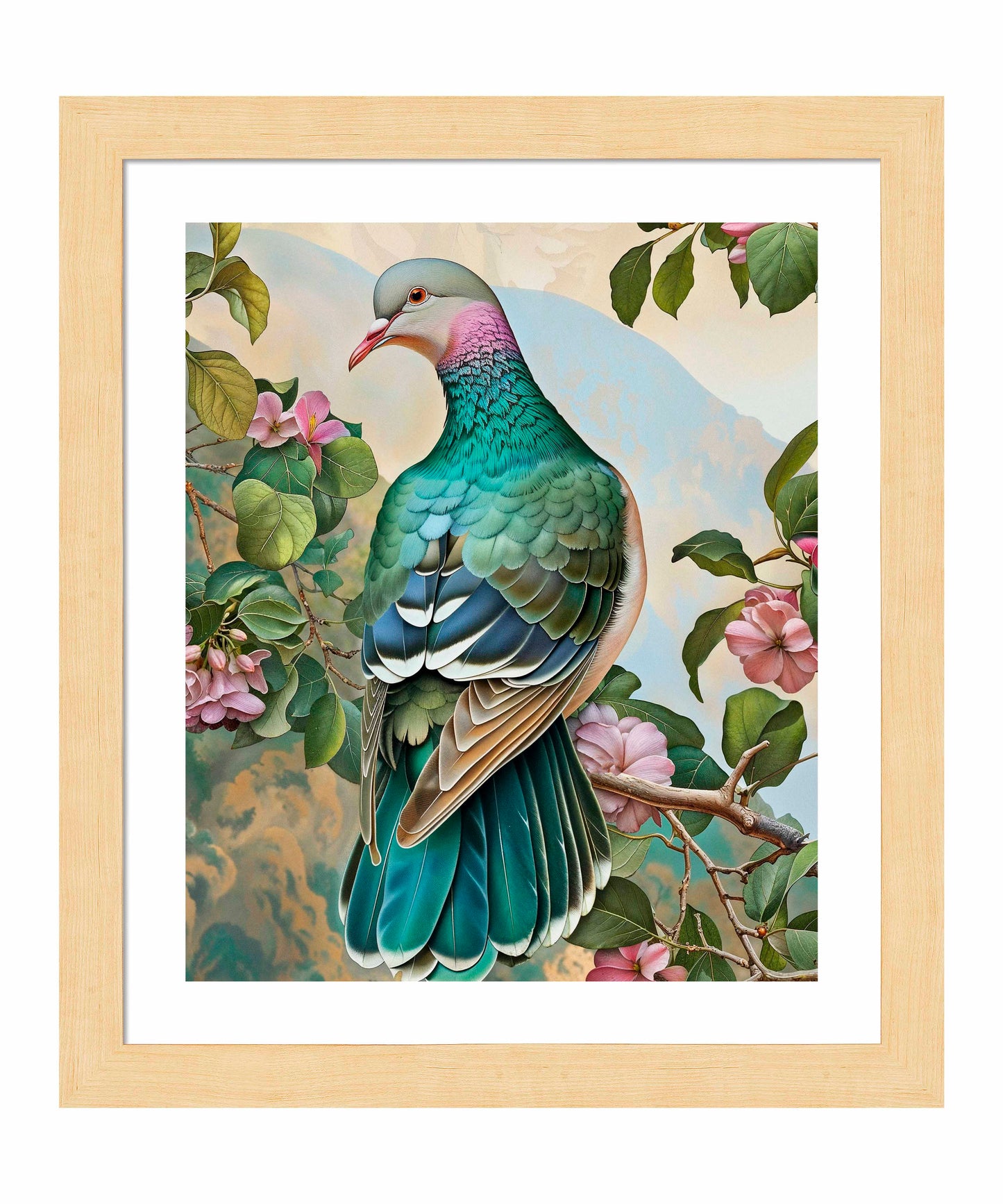 Verdant Splendor - Dove Amidst Blossoms  - Art Prints