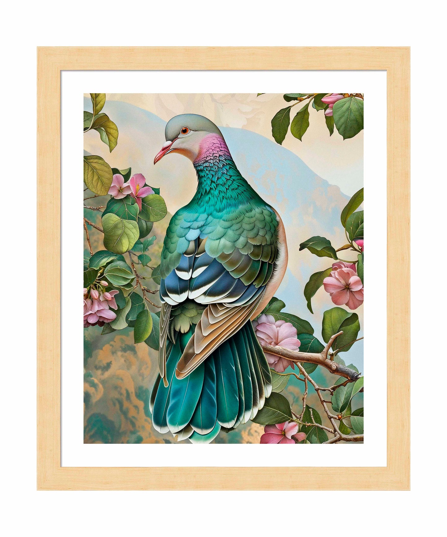 Verdant Splendor - Dove Amidst Blossoms  - Art Prints